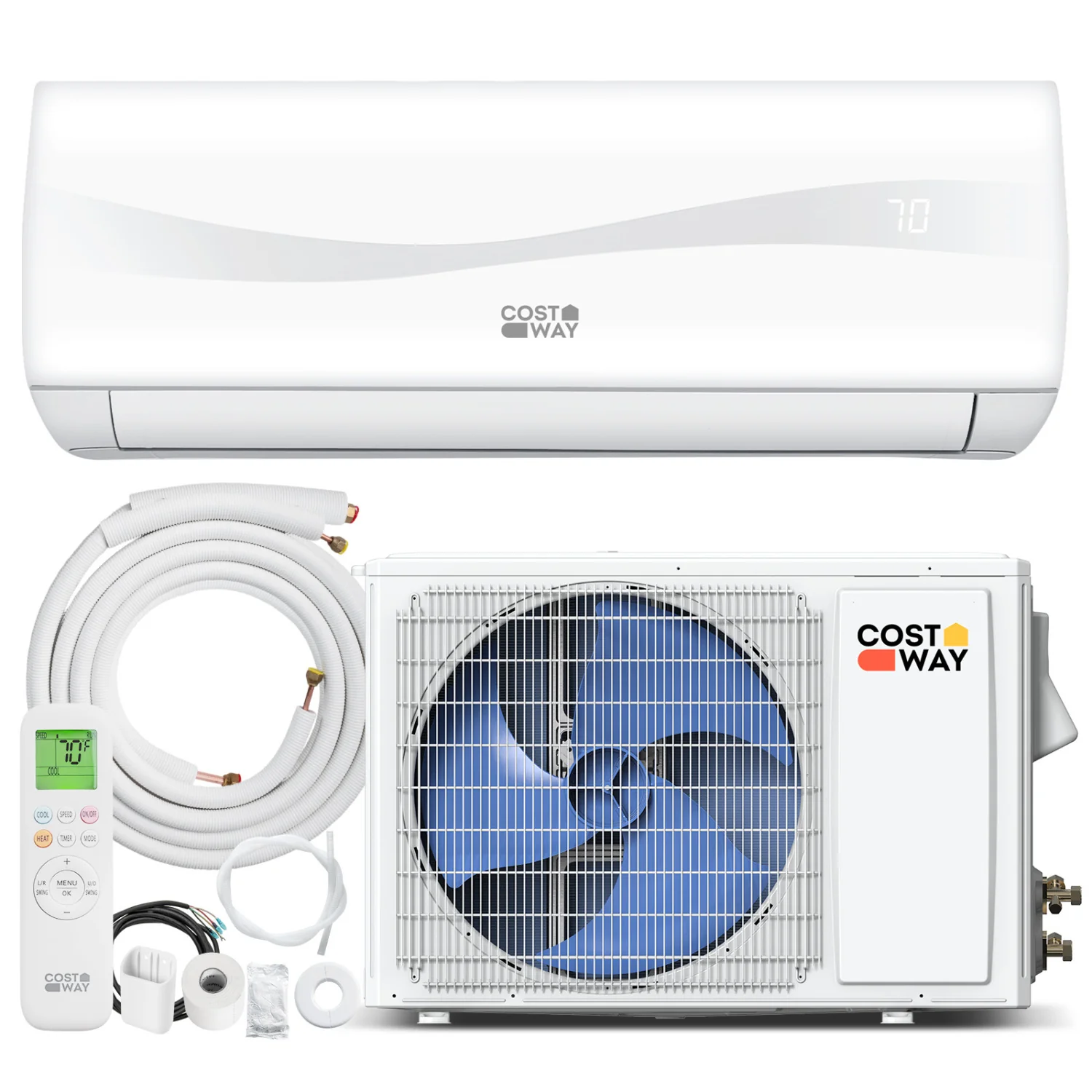 12000 BTU 17 SEER2 208-230V Mini Split AC With Heat Pump