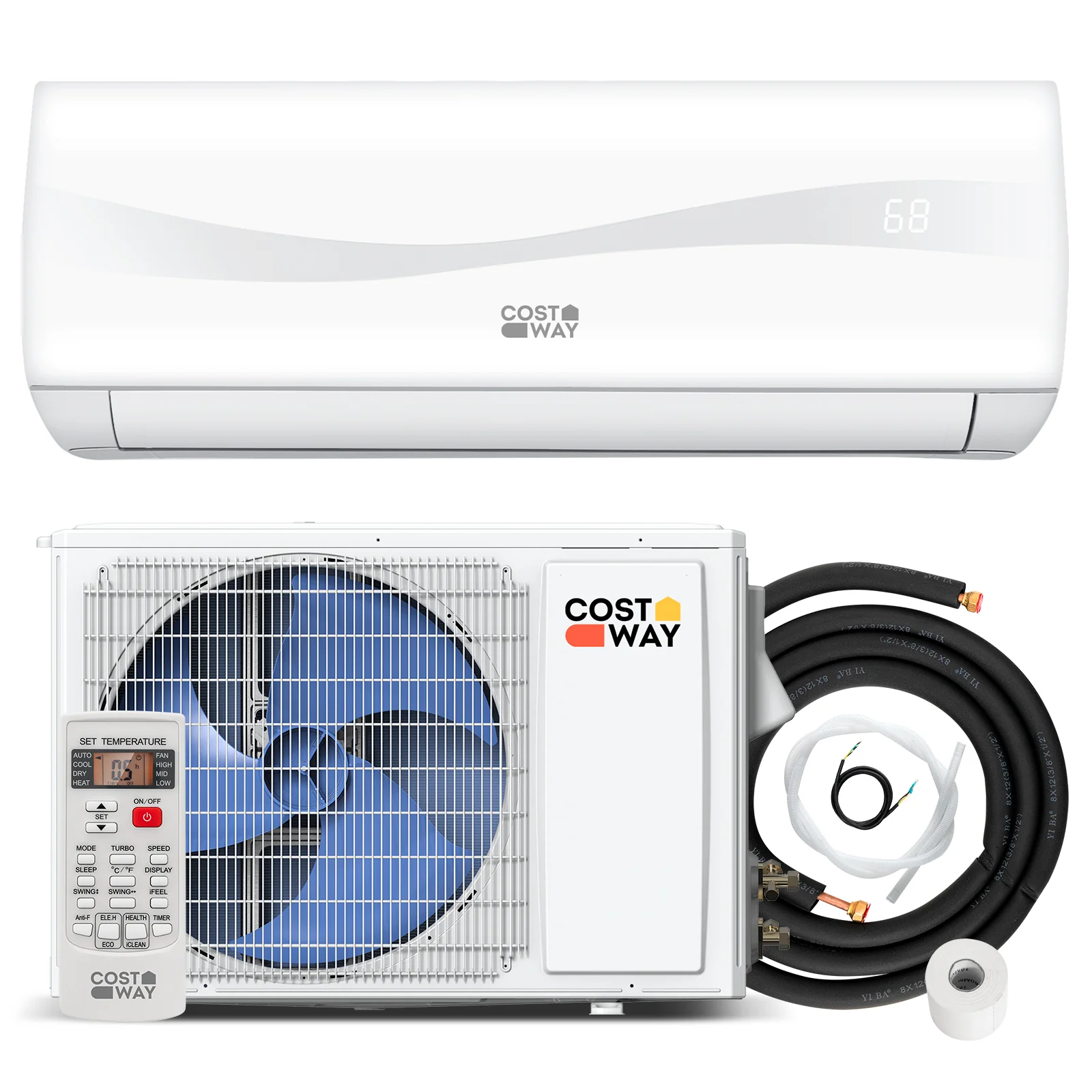 12000 BTU 17 SEER2 Ductless Mini Split AC Heater, White - Image 4