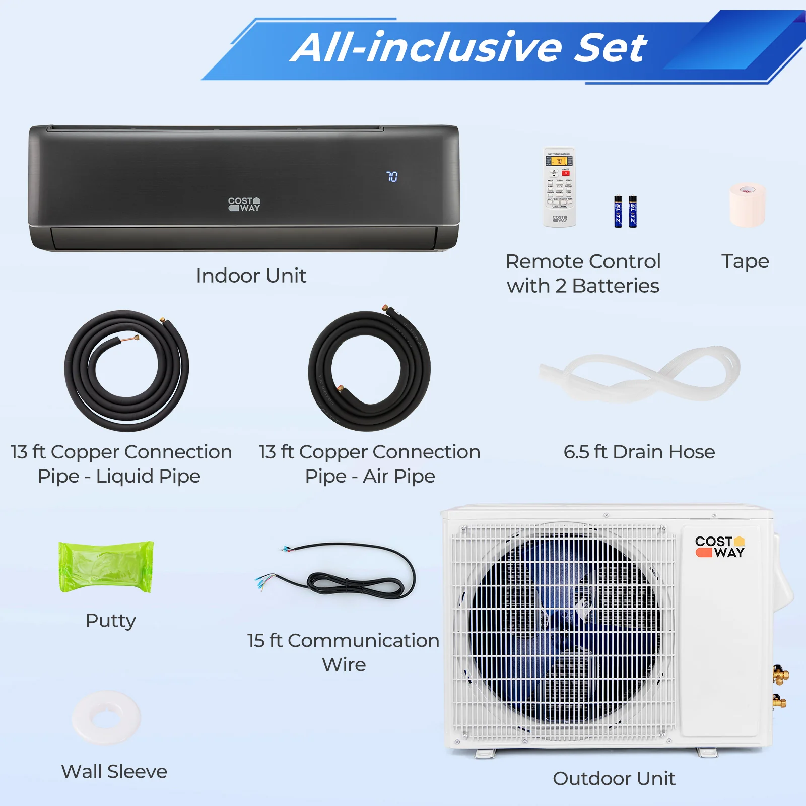 12000 BTU 21 SEER2 208-230V Mini Split AC Heater, Gray - Image 6