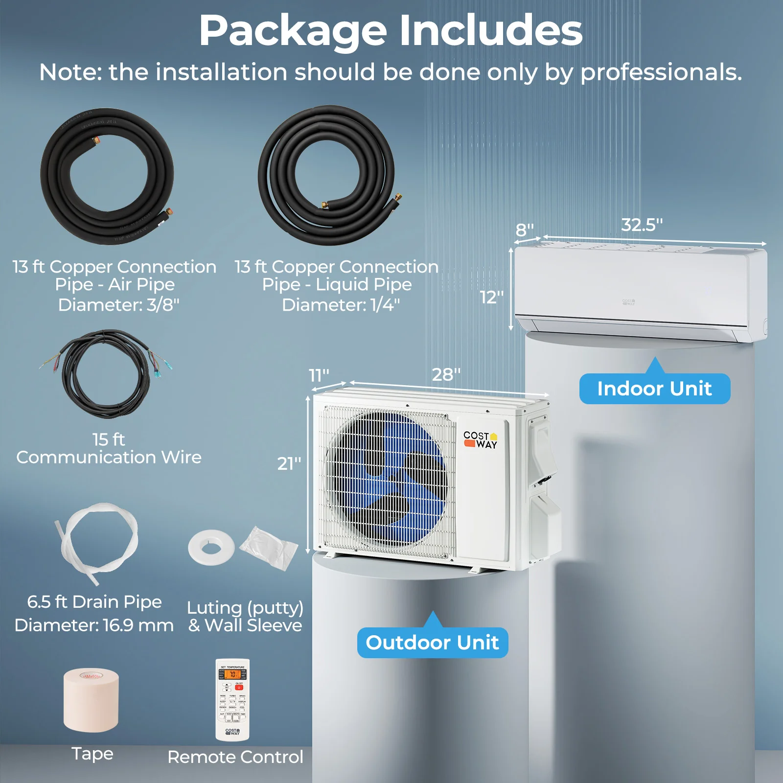 12000 BTU 24 SEER2 Mini Split Heat Pump, Heating At -25℃, White - Image 4