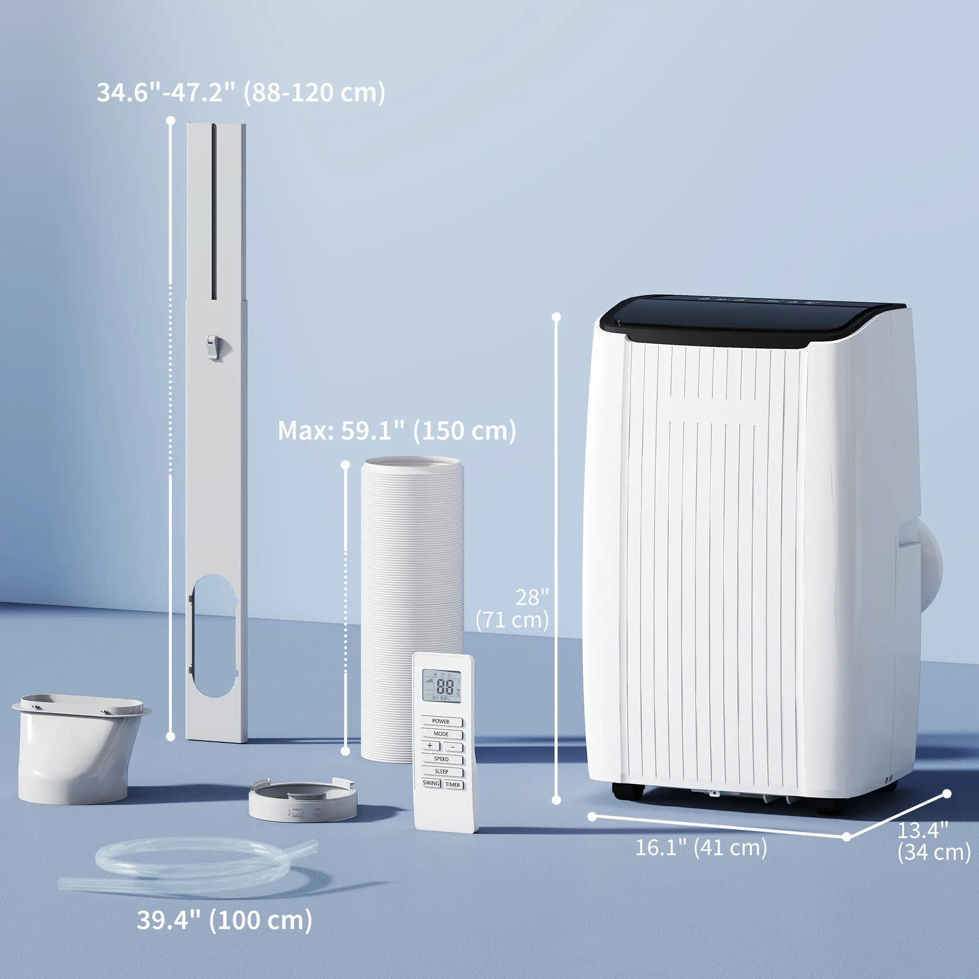 12000 BTU Portable Air Conditioner, 5-in-1, White - Image 3