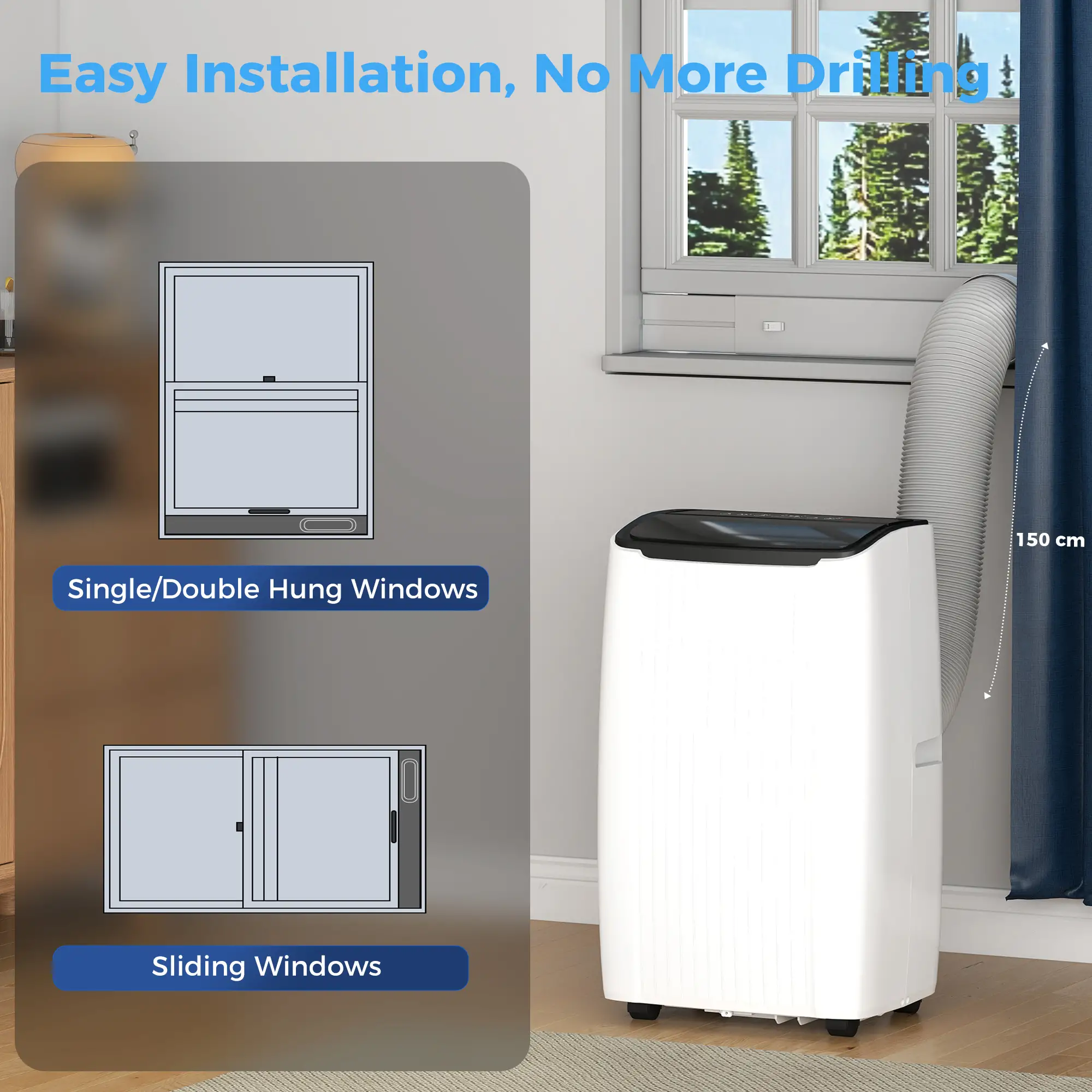 12000 BTU Portable Air Conditioner, 5-in-1, White - Image 7