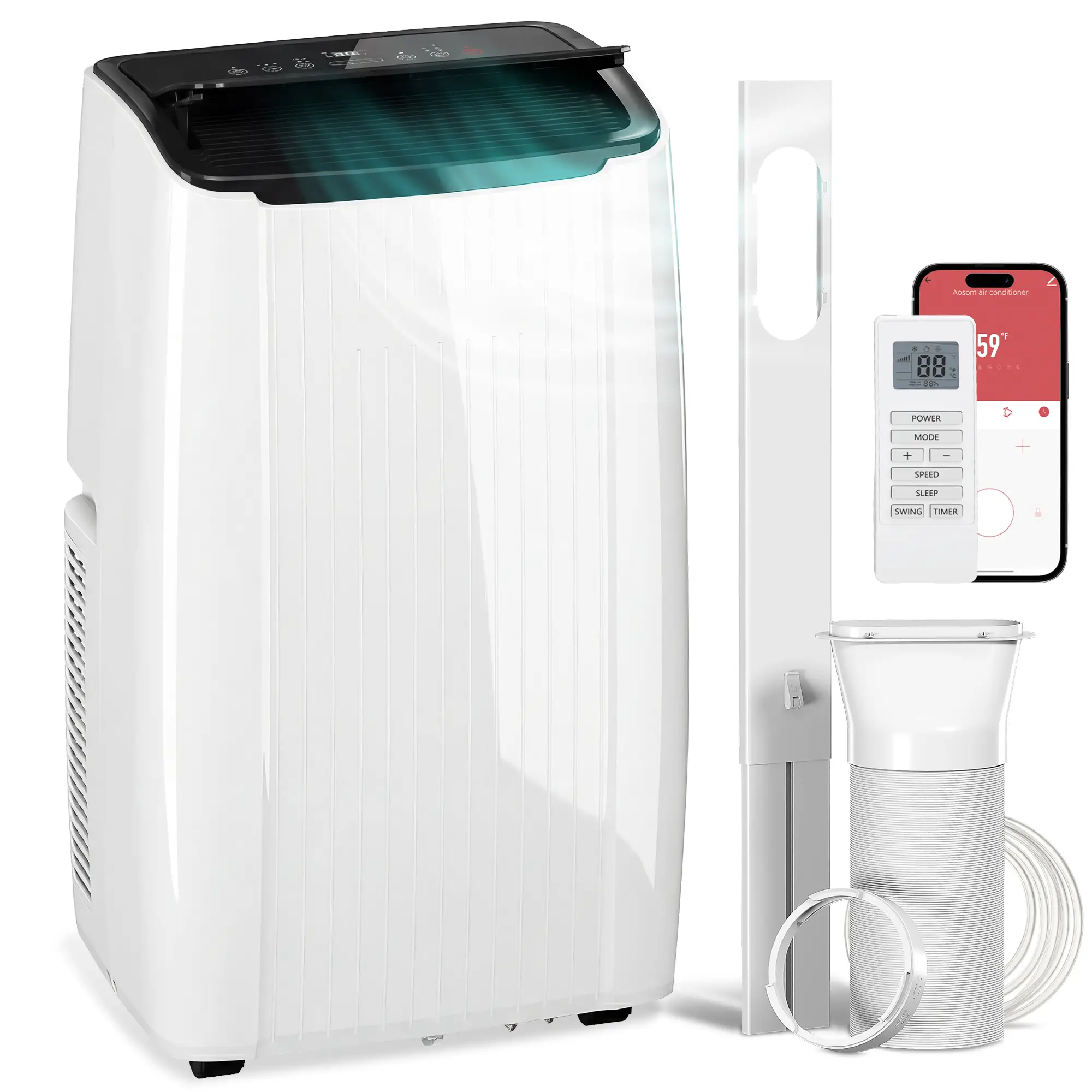 12000 BTU Portable Air Conditioner, 5-in-1, White - Image 9