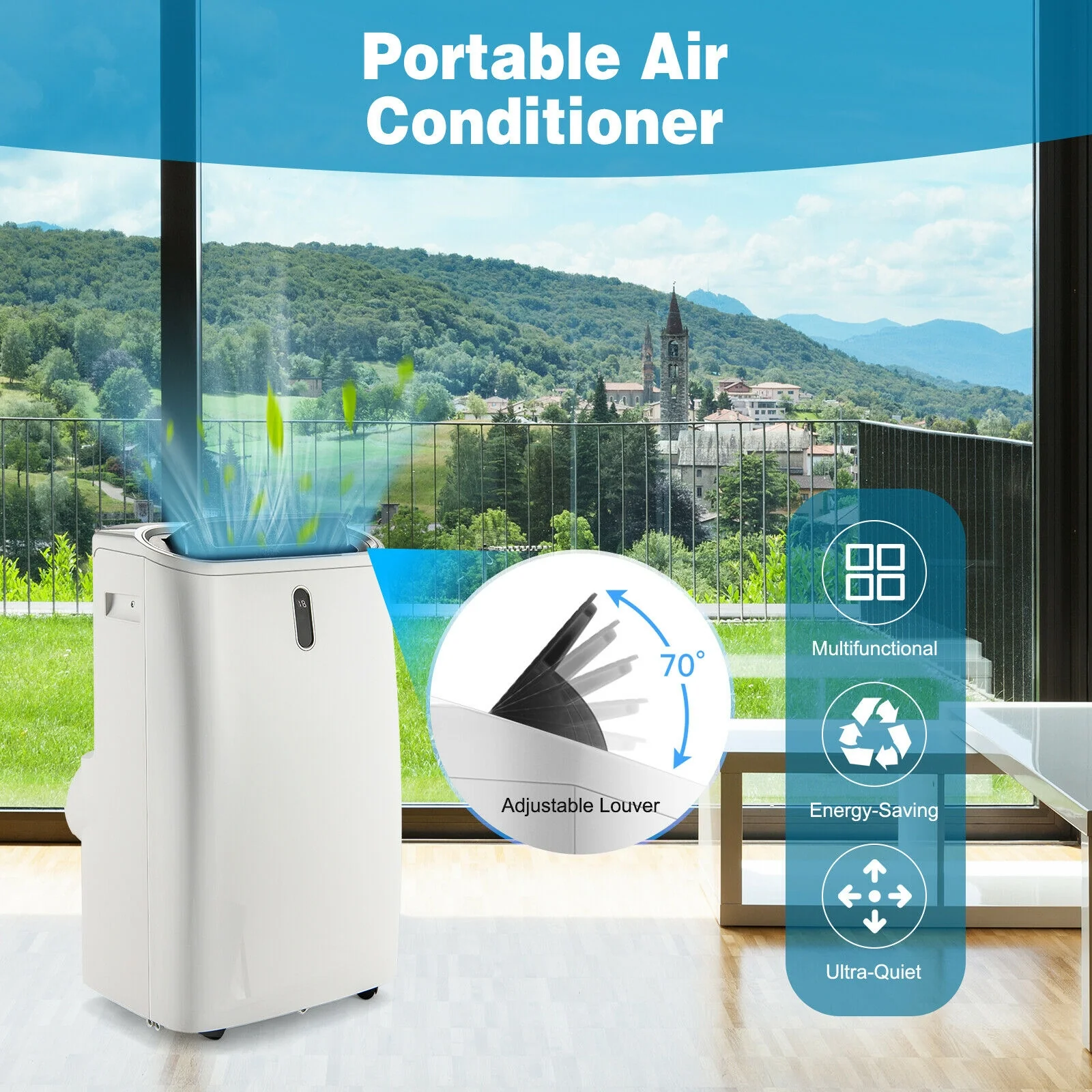 12000 BTU Portable Air Conditioner, Smart Control, White - Image 7
