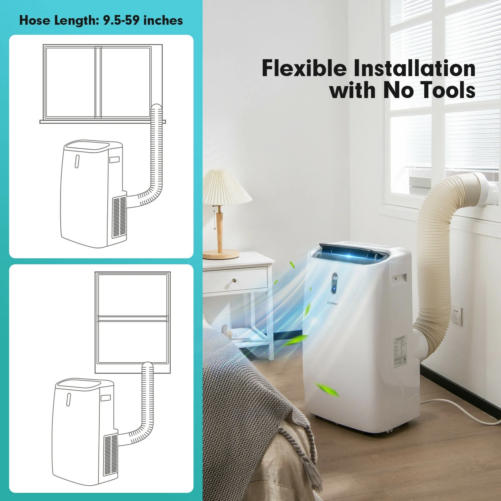 12000 BTU Portable Air Conditioner, Smart Control, White - Image 8