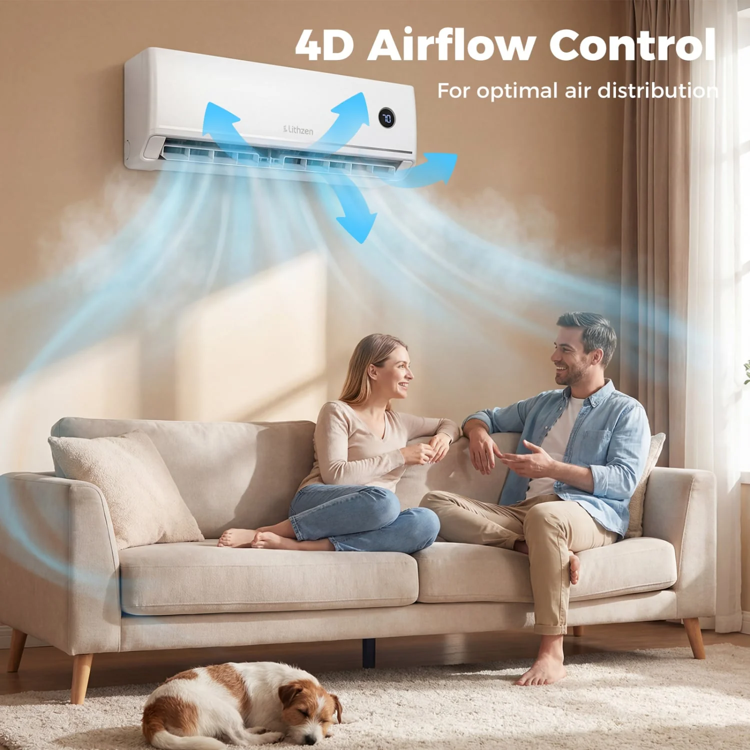 12000 BTU Smart Mini Split AC Heater, Alexa Google Assistant, White - Image 2