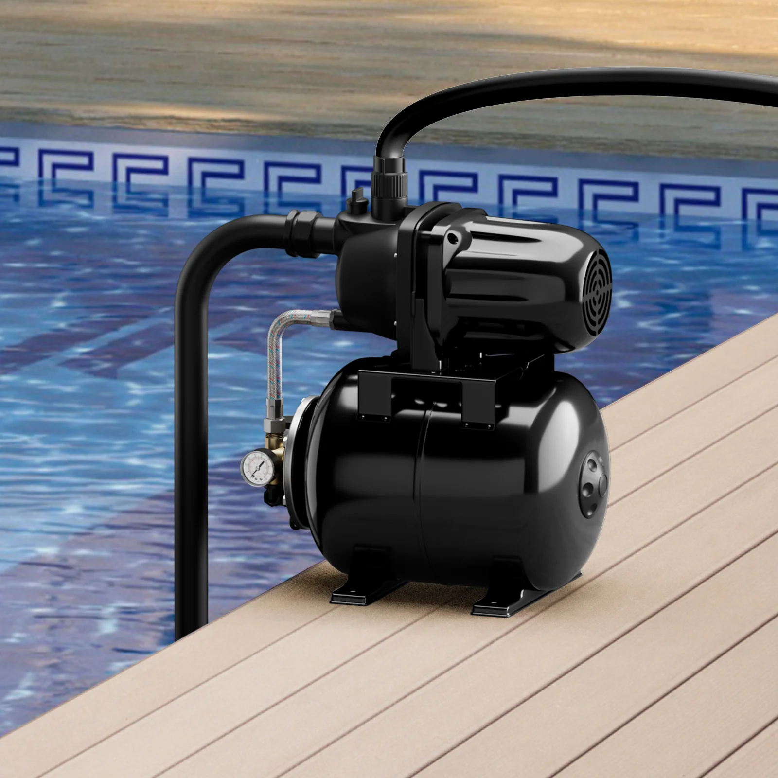 1200W Garden Water Pump, Shallow Well Pressurized Irrigation, Black - Image 3