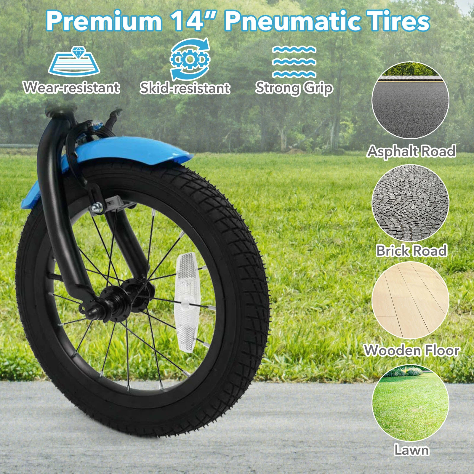 12/14/16 Inch Kids Bike with Training Wheels and Basket Navy Color-14 - Image 8