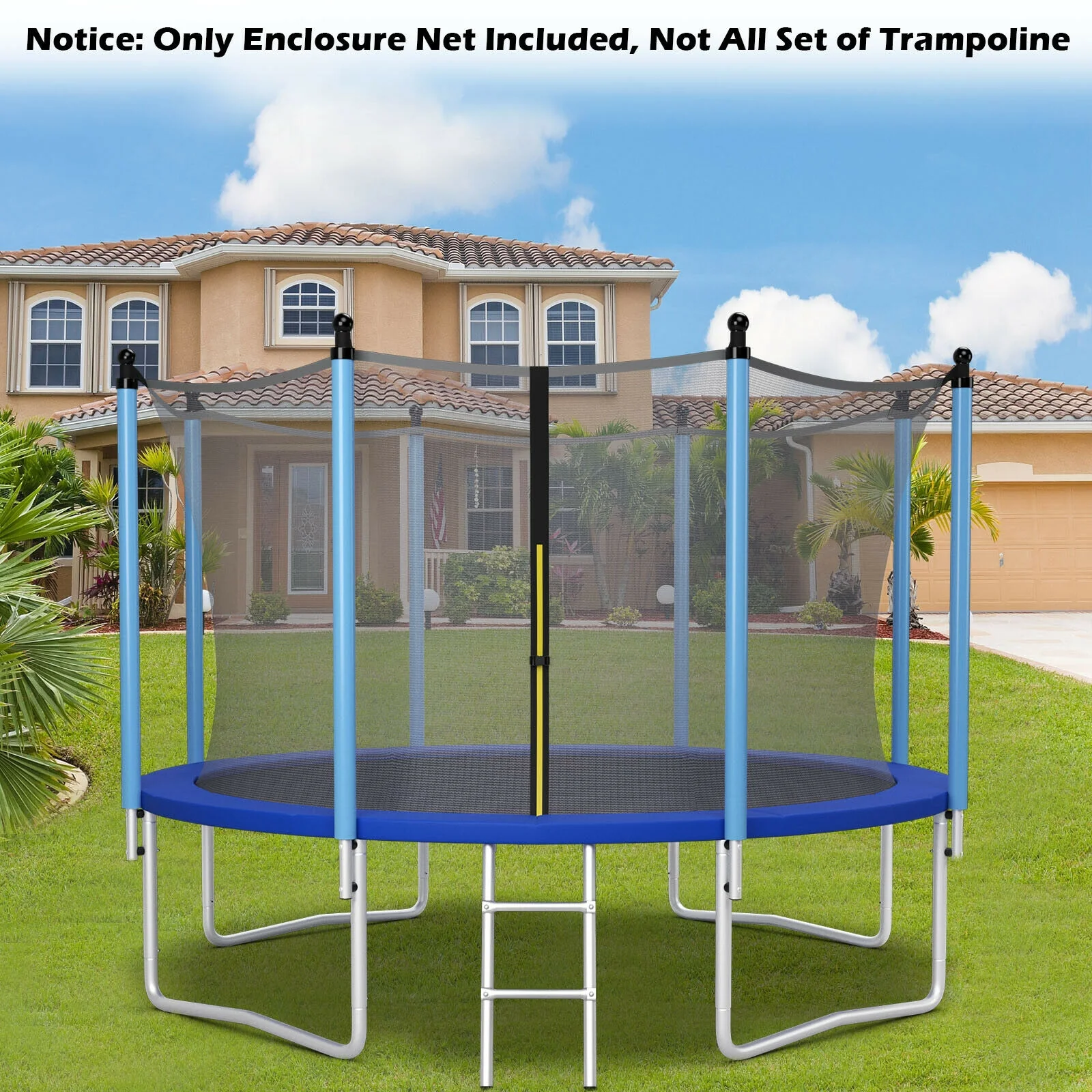 12Ft Replacement Weather-Resistant Trampoline Safety Net, Black - Image 3