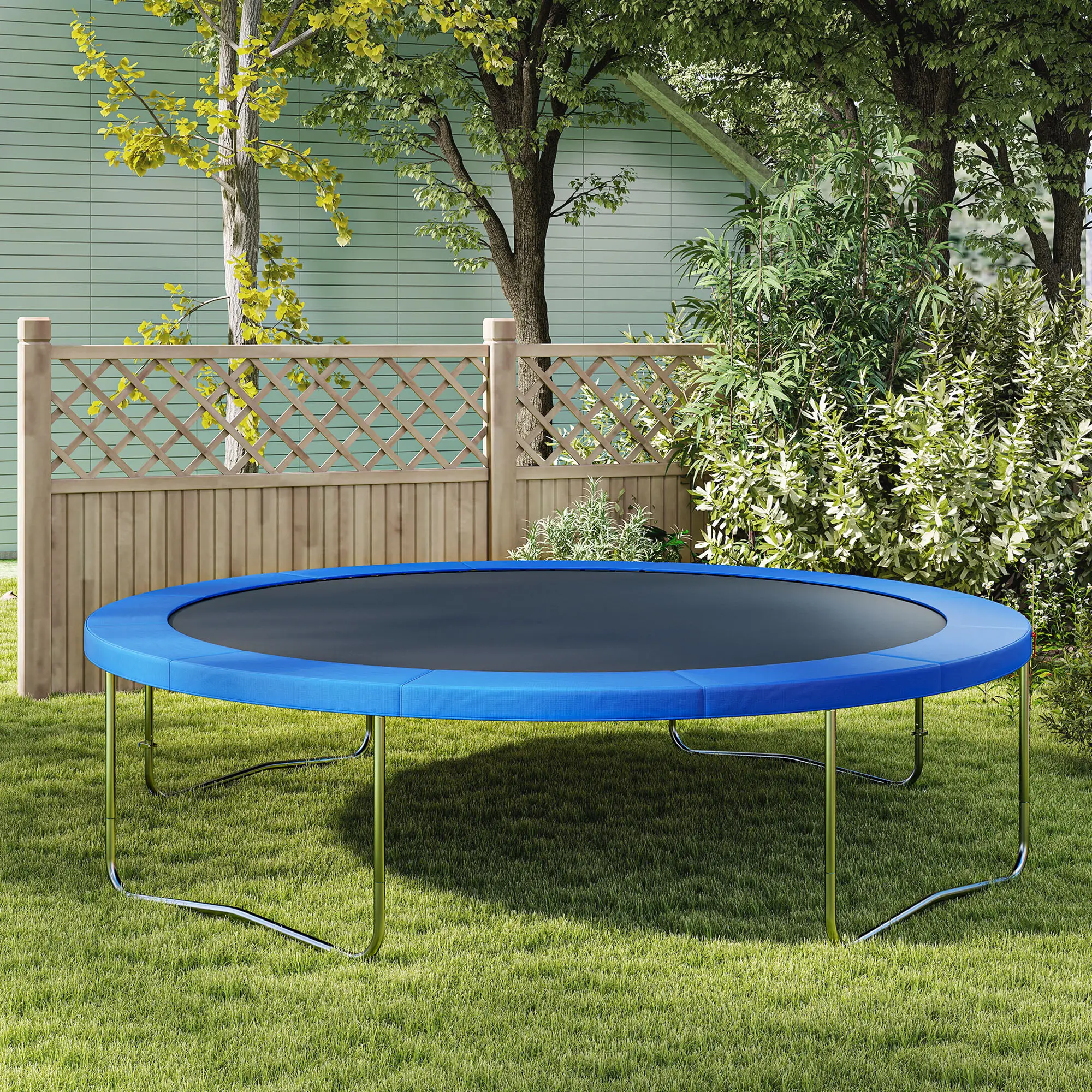 12ft Trampoline Pad, 144" Spring Safety Cover, Blue - Image 10