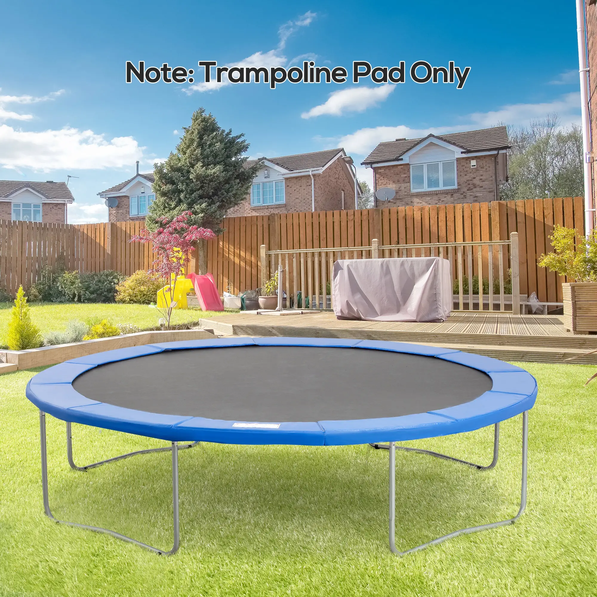 12ft Trampoline Pad, 144" Spring Safety Cover, Blue - Image 2