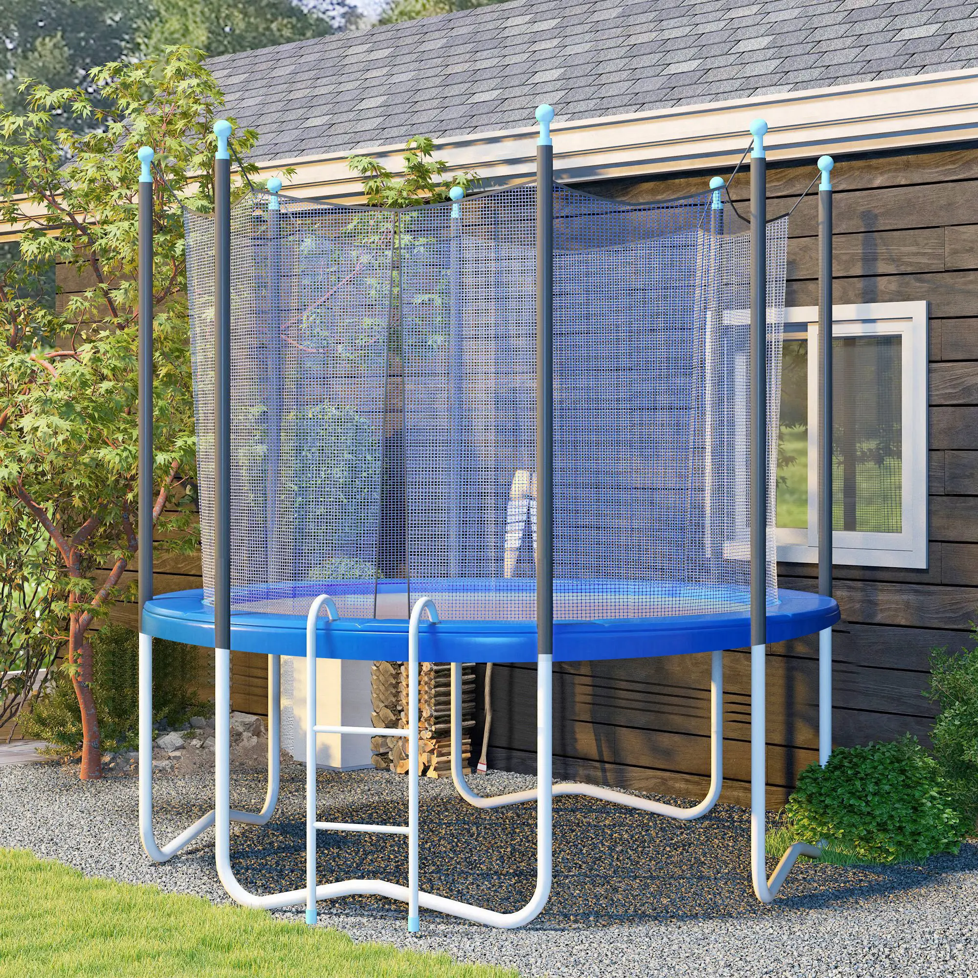 12FT Trampoline Spring Cover, Waterproof Tear-Resistant, Blue - Image 2