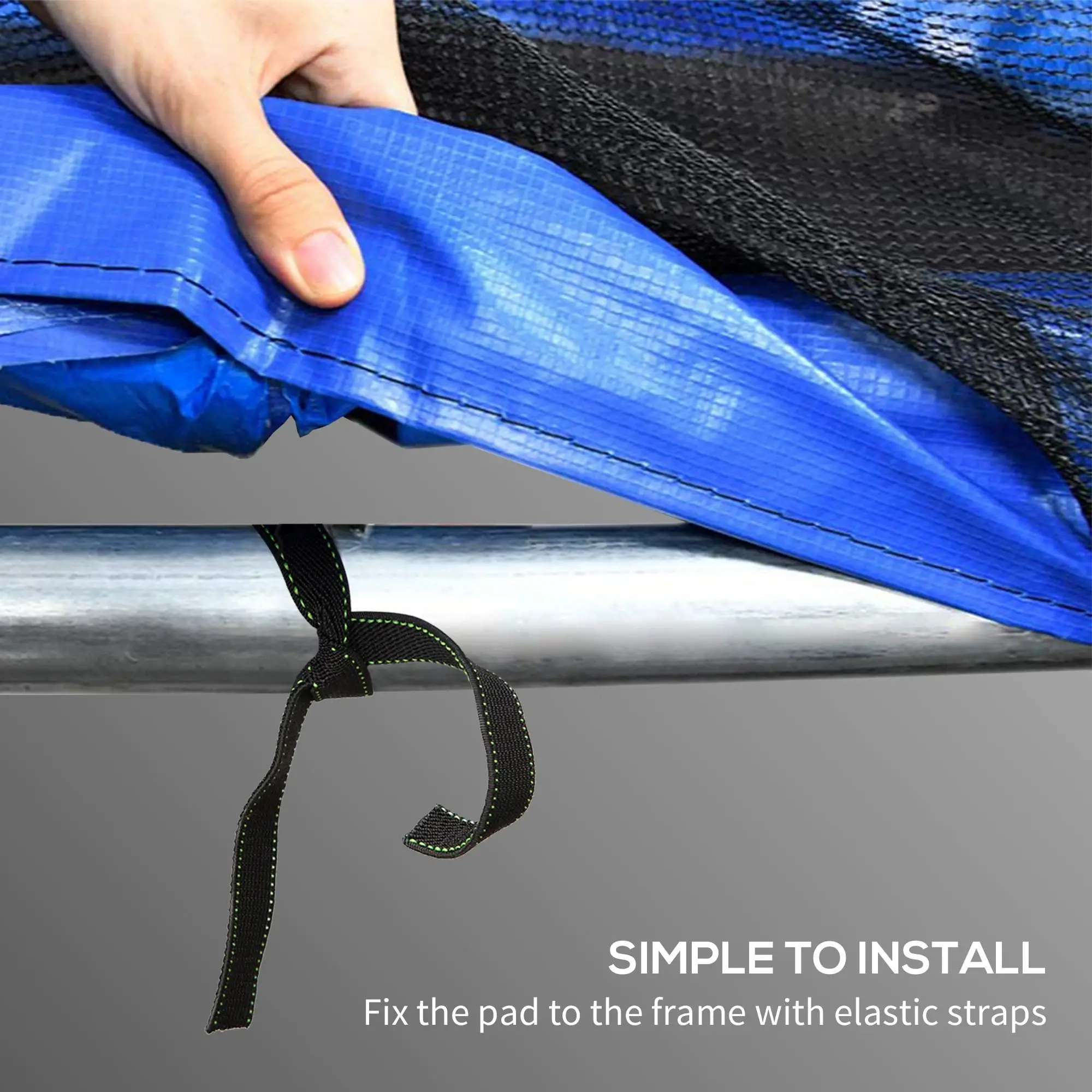 12FT Trampoline Spring Cover, Waterproof Tear-Resistant, Blue - Image 5
