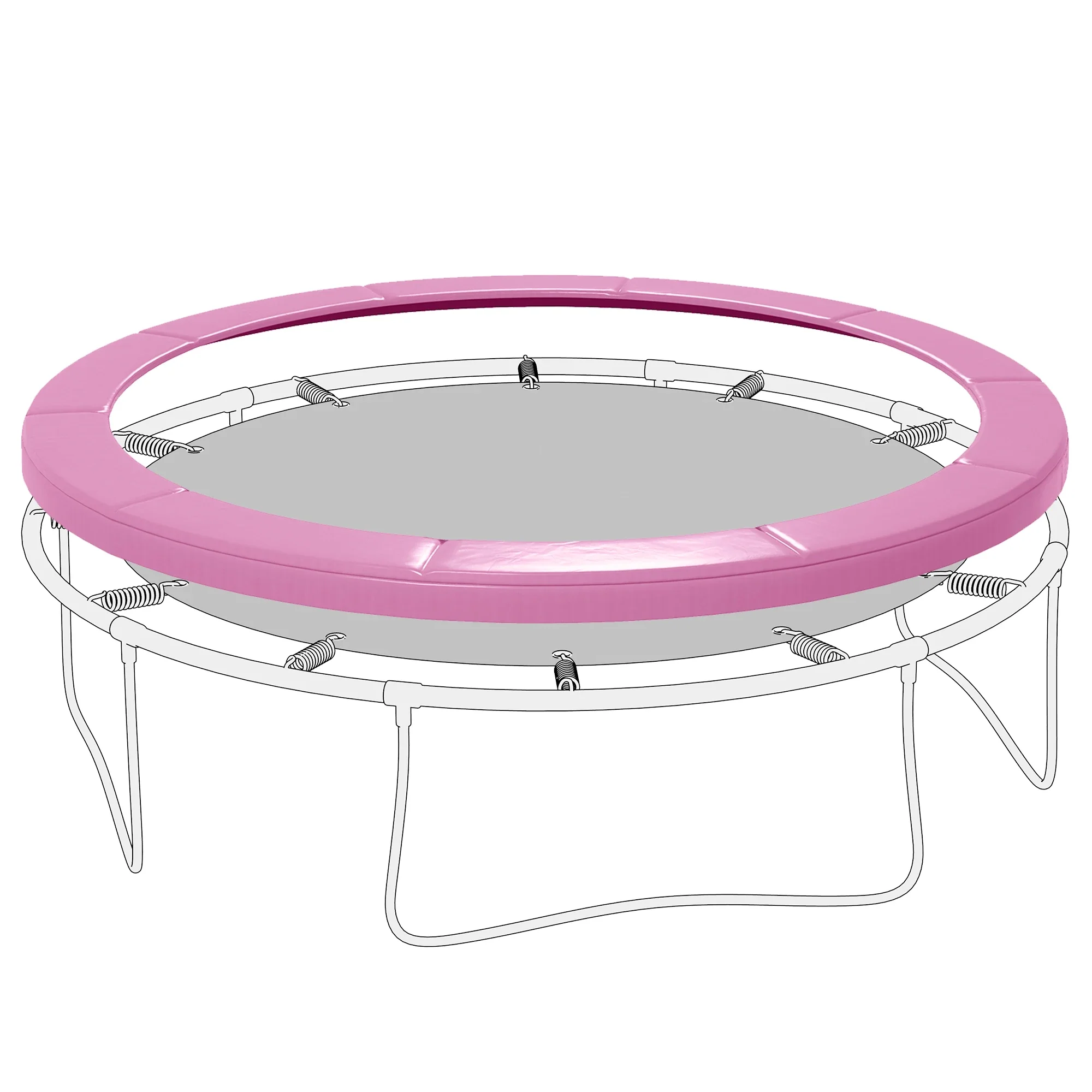 12FT Trampoline Spring Cover, Waterproof, Tear-Resistant, Pink