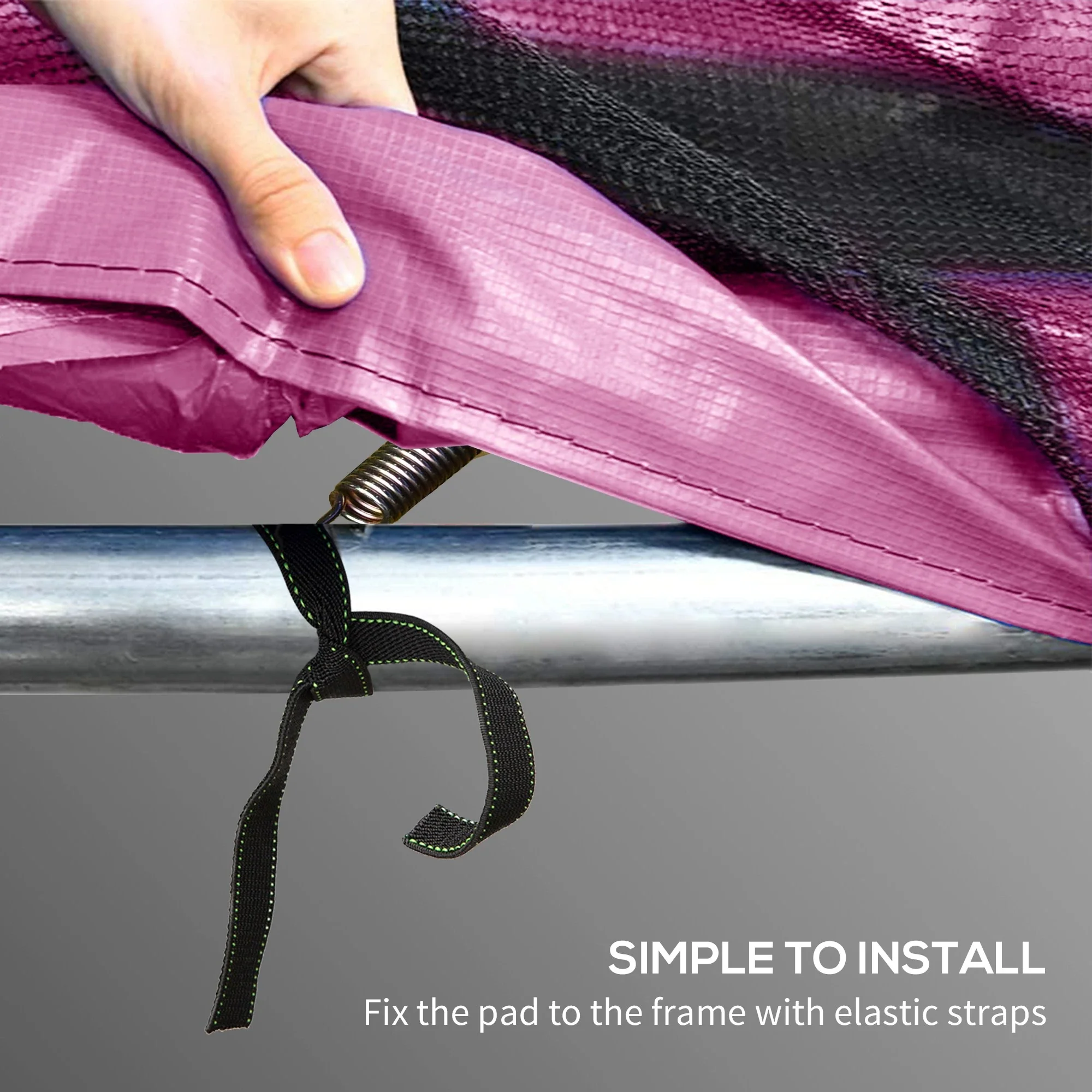 12FT Trampoline Spring Cover, Waterproof, Tear-Resistant, Pink - Image 6