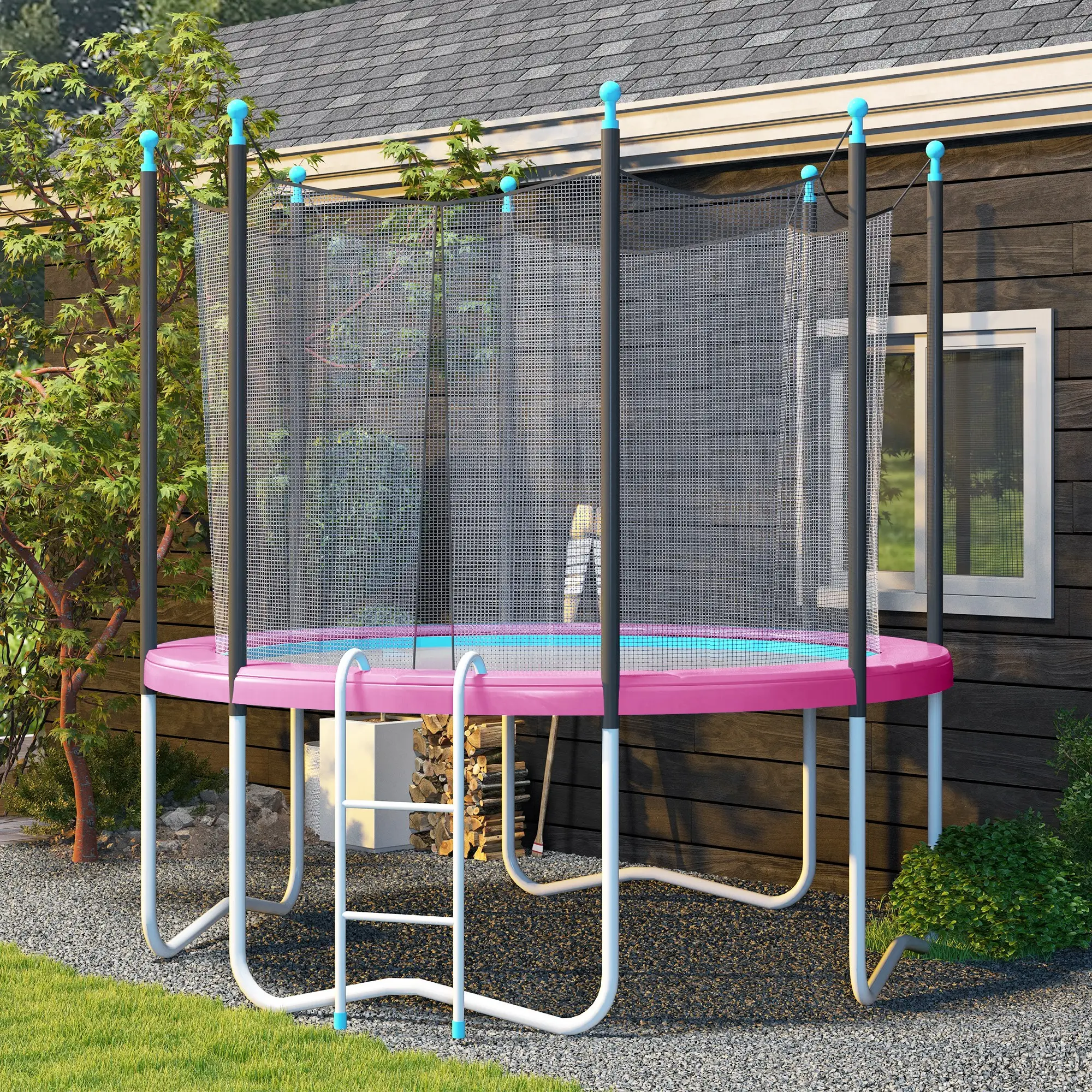12FT Trampoline Spring Cover, Waterproof, Tear-Resistant, Pink - Image 8
