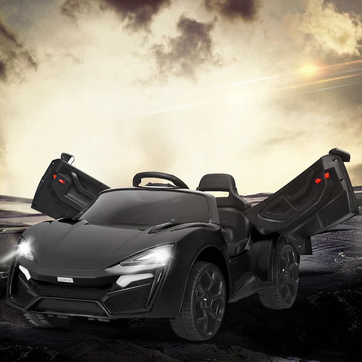 12V 2.4G RC Electric Vehicle With Lights, Black - Image 3