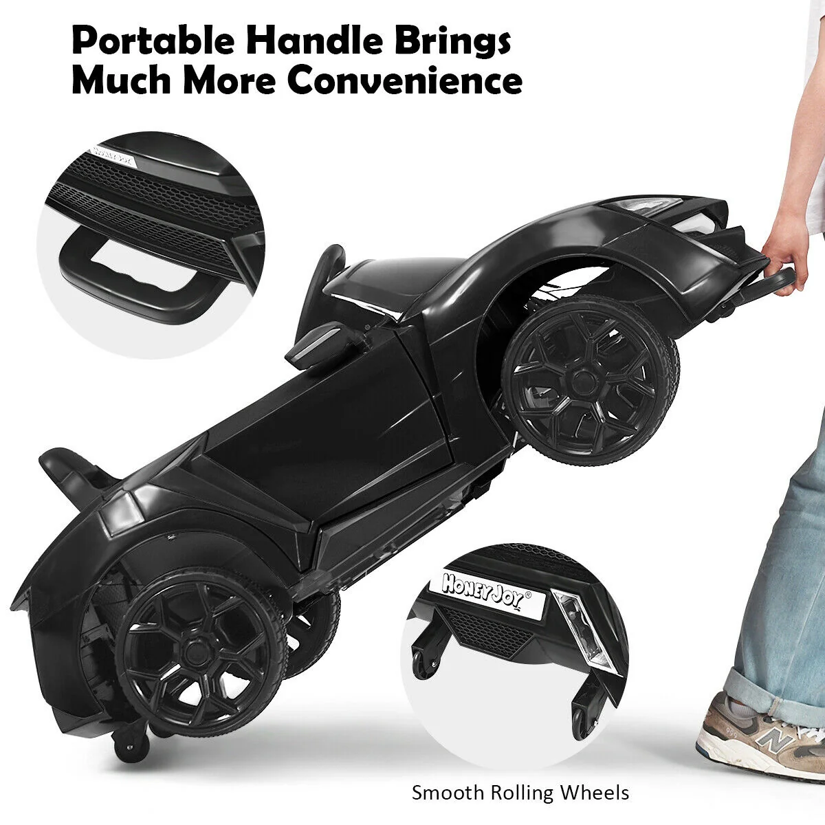 12V 2.4G RC Electric Vehicle With Lights, Black - Image 8