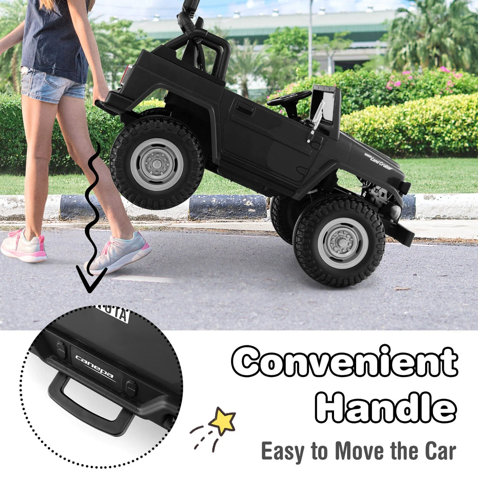12V 2-Seat Kids Ride On Car, 2.4G Remote Control, Black - Image 6