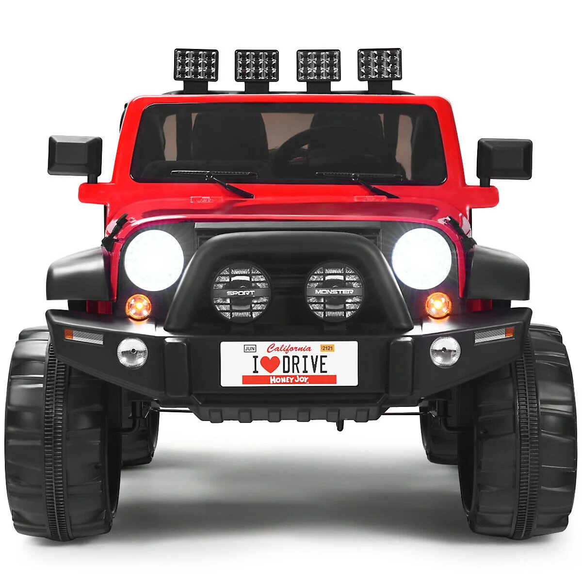 12V 2-Seater Ride On Car Truck, Remote Control, Storage Room, Red - Image 4