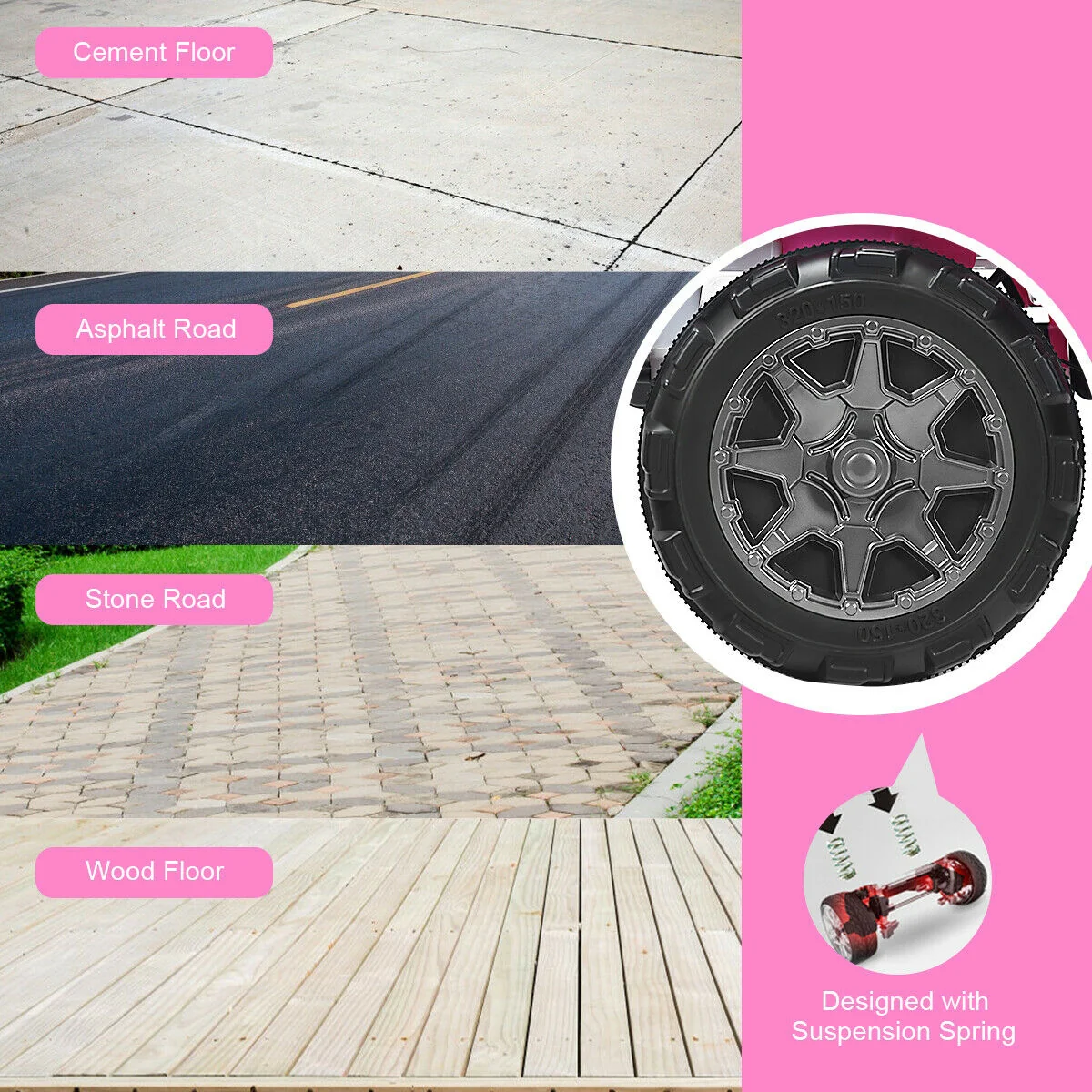 12V 2-Seater Ride On Car Truck With Remote Control, Storage Room, Pink - Image 9