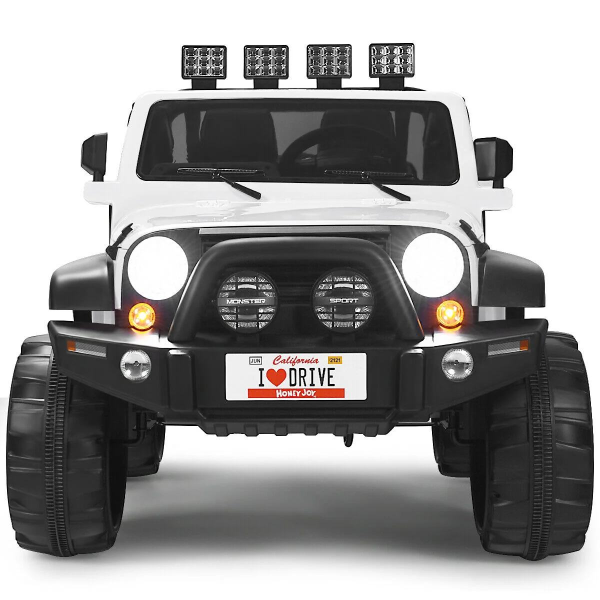 12V 2-Seater Ride On Car Truck With Remote Control, Storage Room, White - Image 4