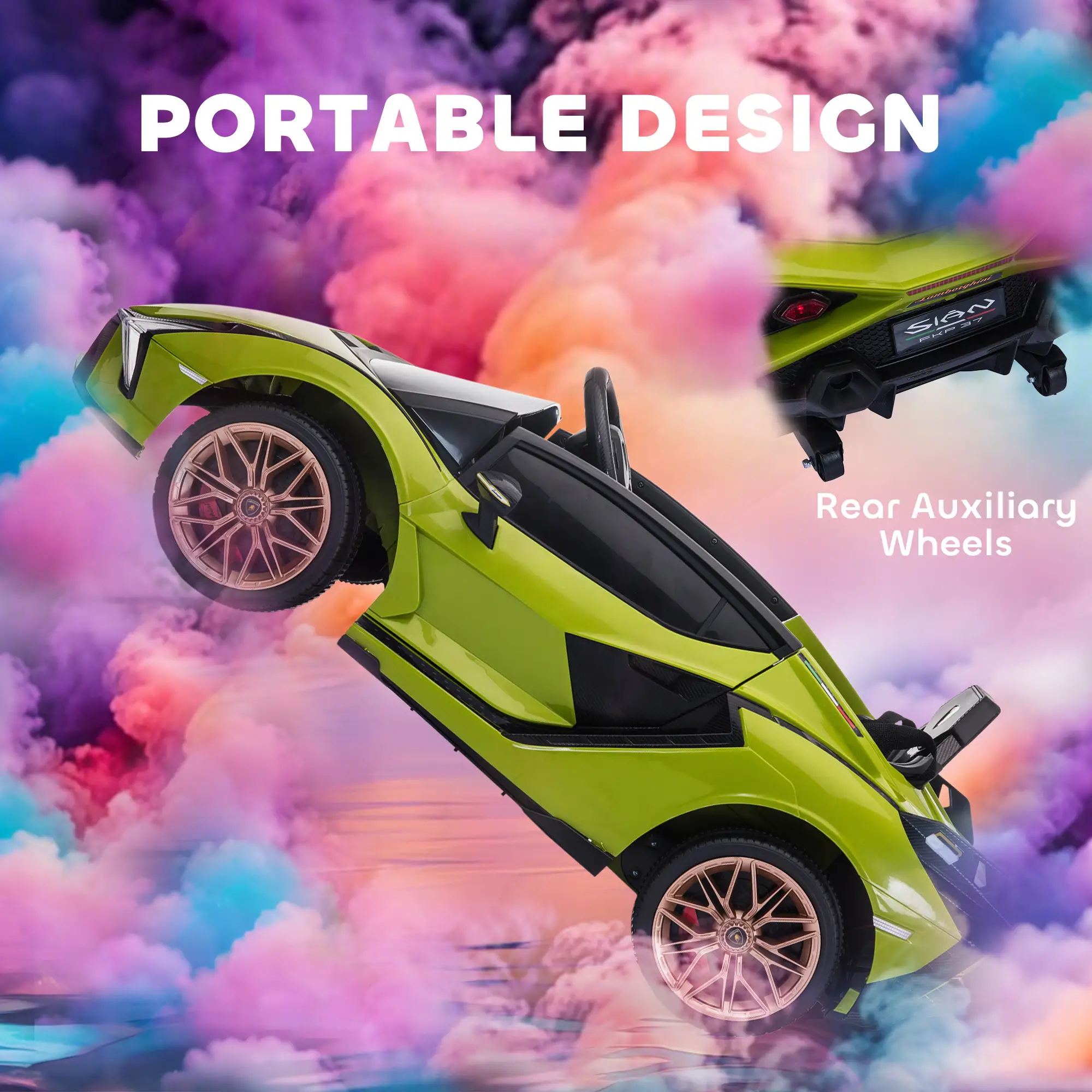 12V Battery Powered Kids Ride On Car, Remote Control, Music Lights, MP3, Green - Image 6
