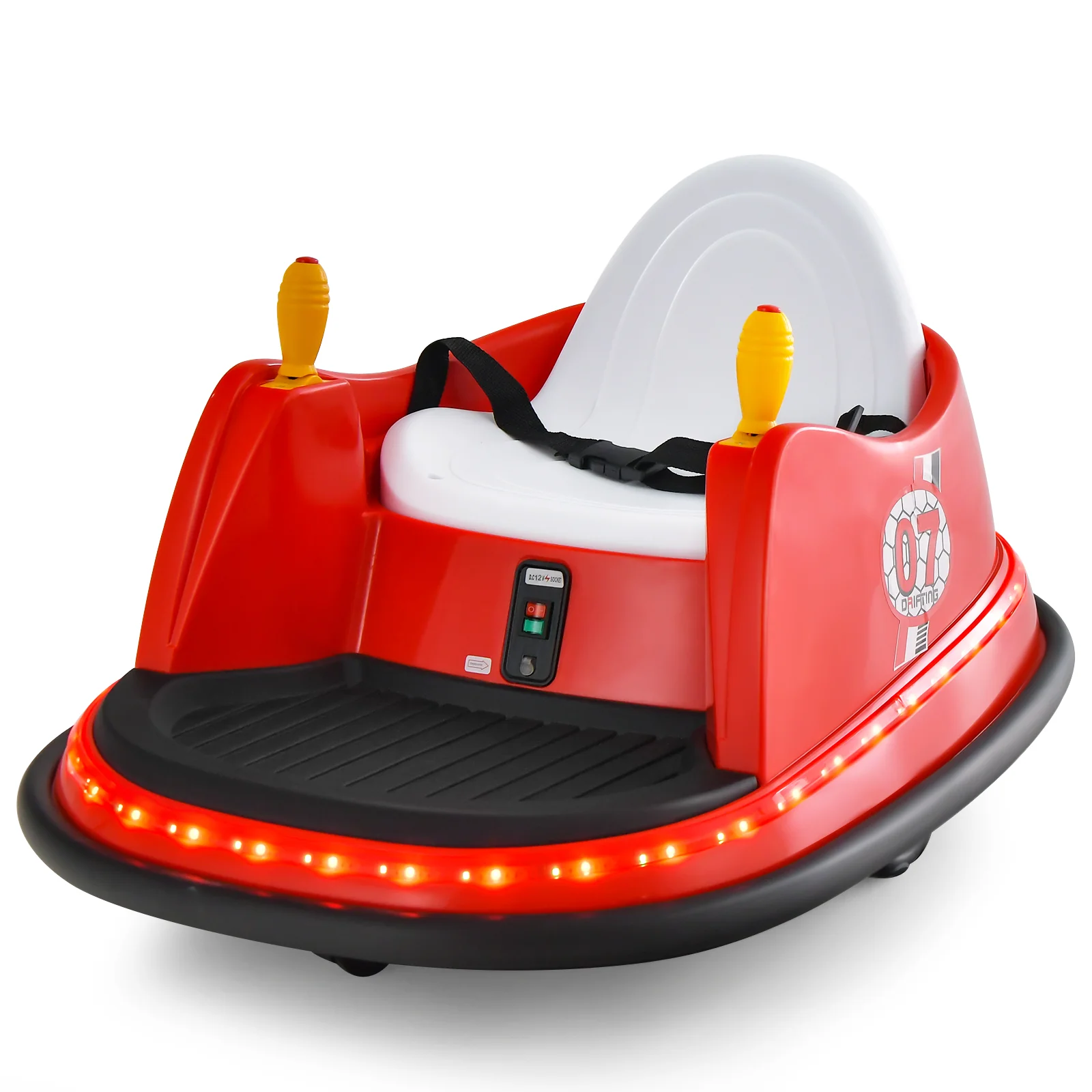12V Electric Kids Ride On Bumper Car, Red - Image 4