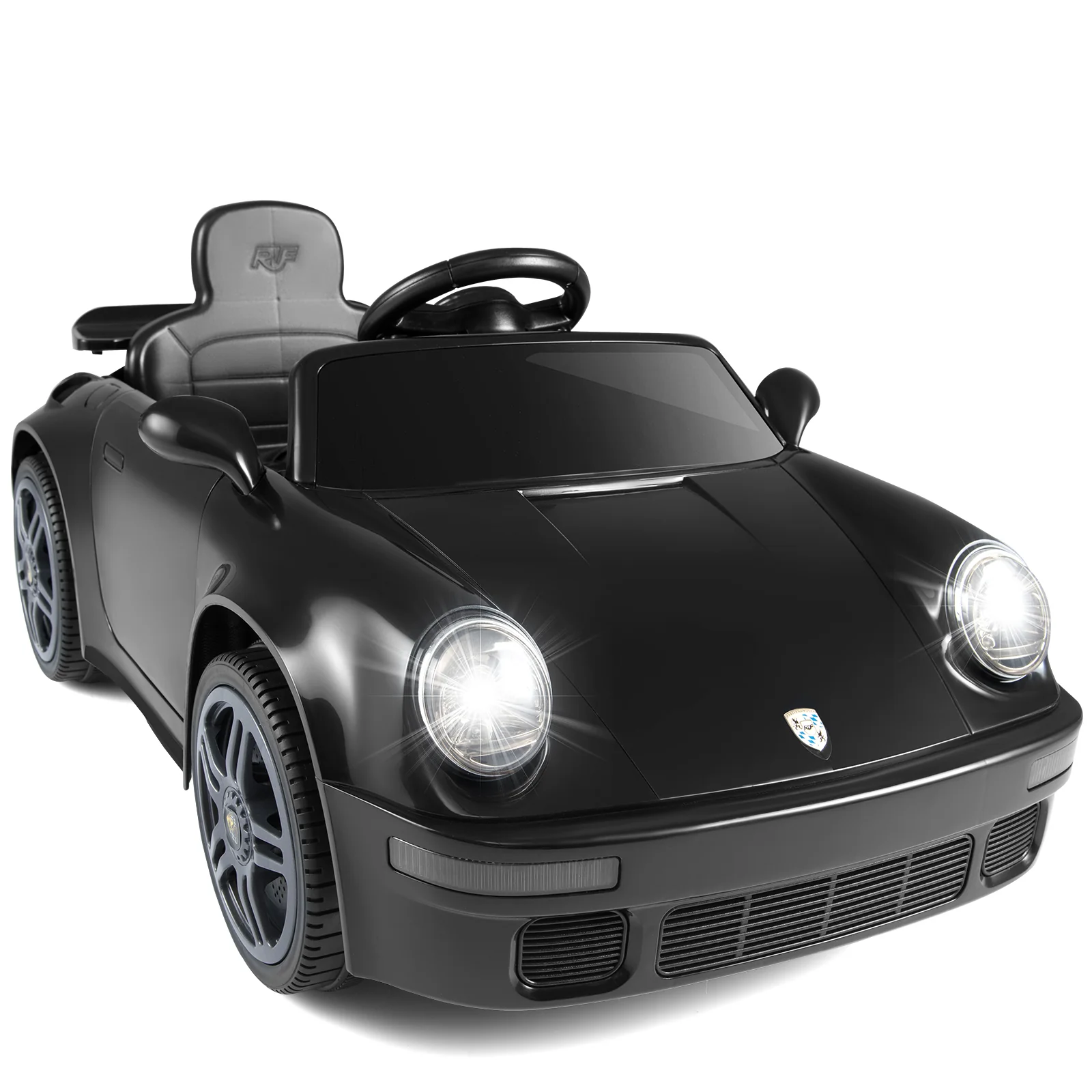 12V Electric Ride On Car Licensed RUF CTR with Remote Control and Music, Black