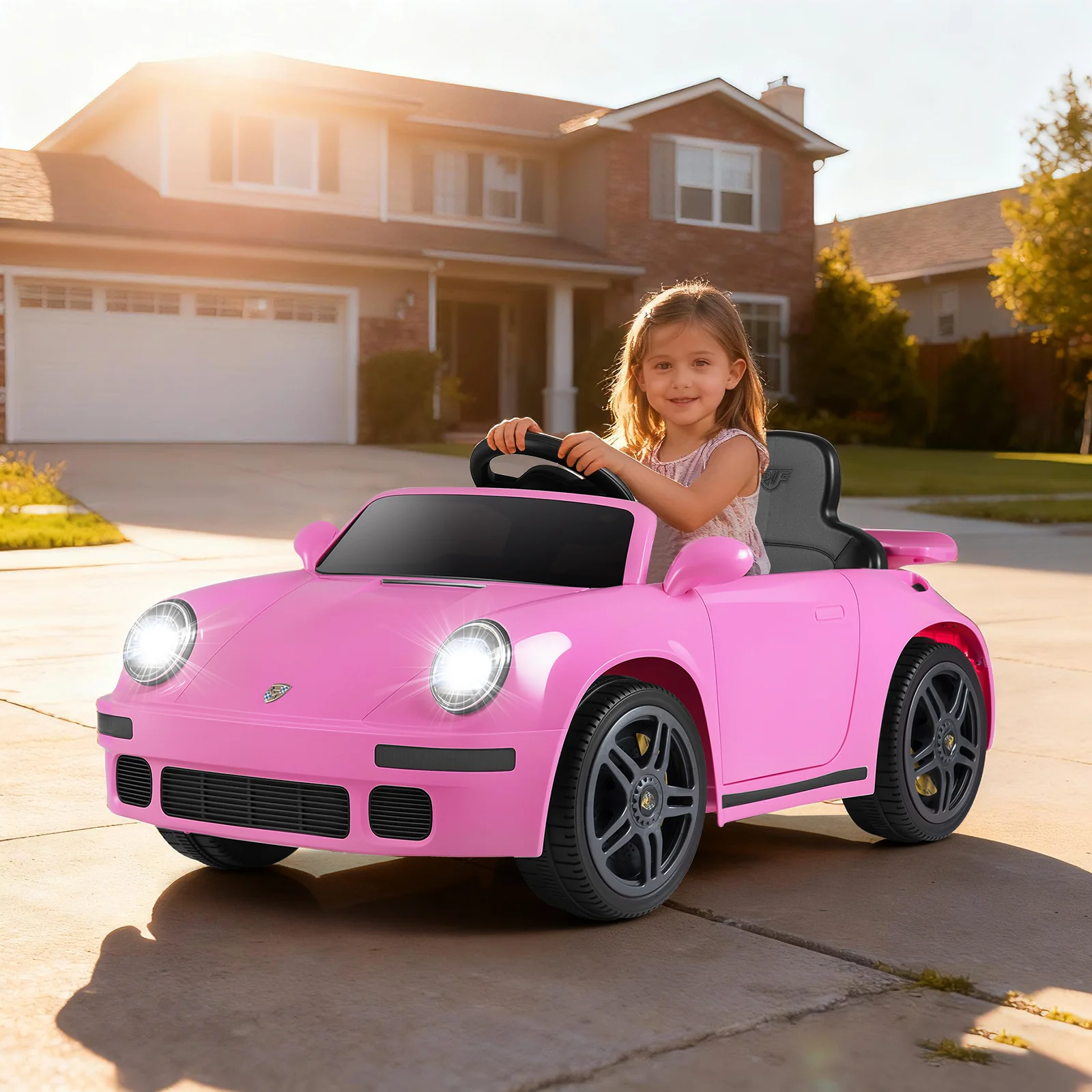 12V Electric Ride On Car Licensed RUF CTR with Remote Control and Music, Pink - Image 2