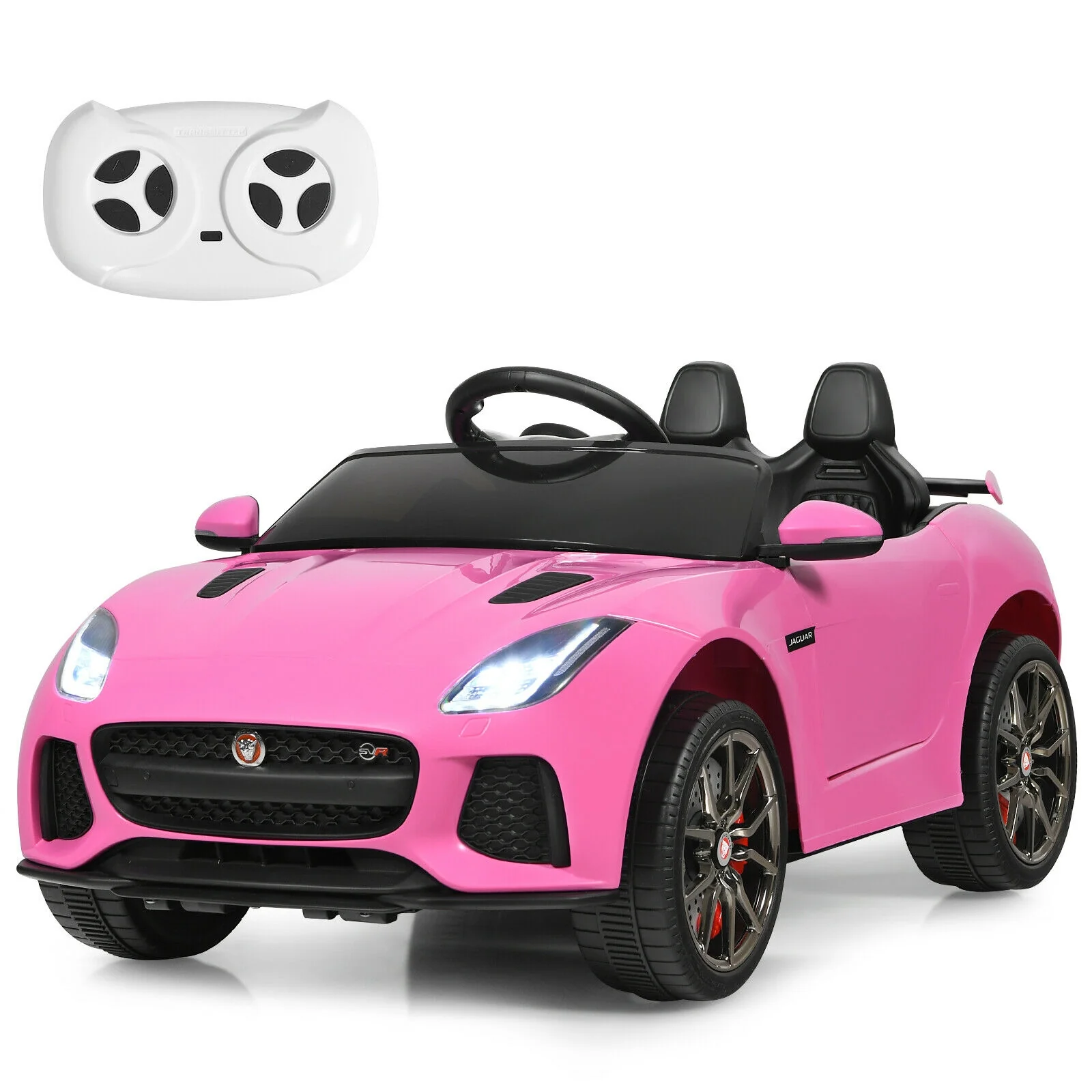 12V Jaguar F-Type SVR Kids Ride On Car, Pink - Image 5