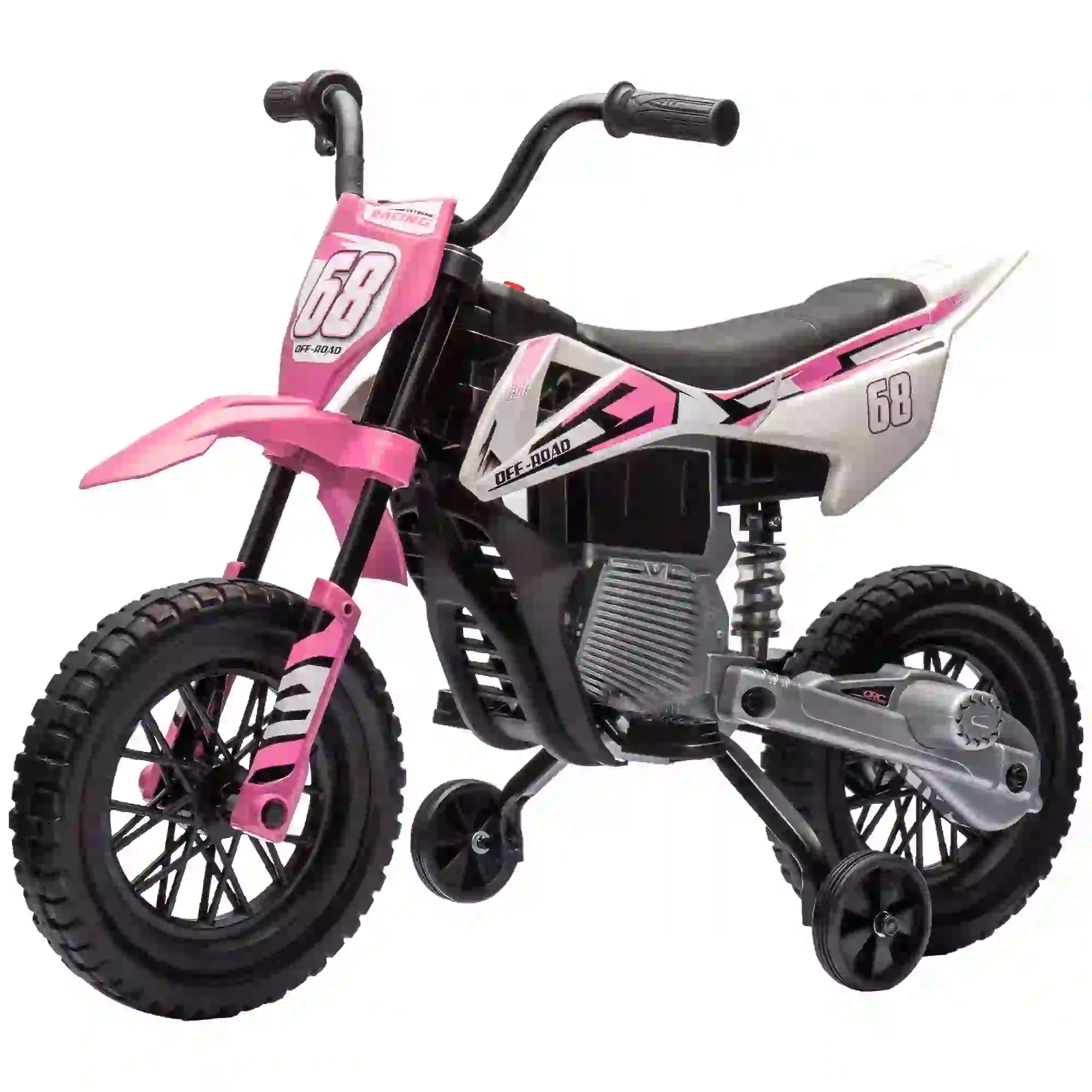 12V Kids Dirt Bike, Electric Motorcycle, Pink