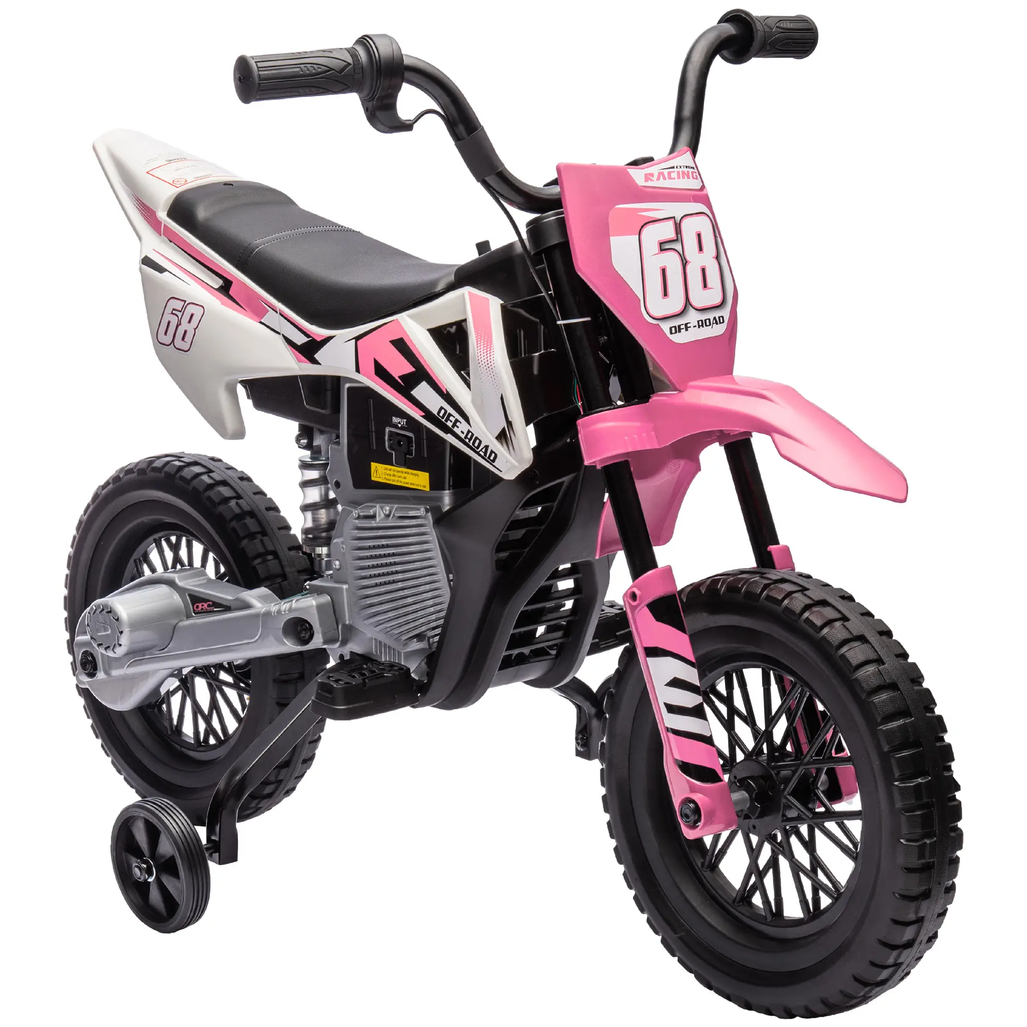 12V Kids Dirt Bike, Electric Motorcycle, Pink - Image 11
