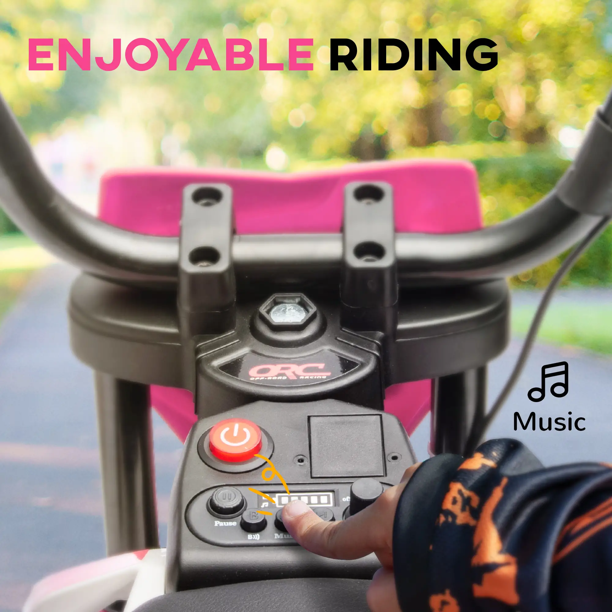 12V Kids Dirt Bike, Electric Motorcycle, Pink - Image 7