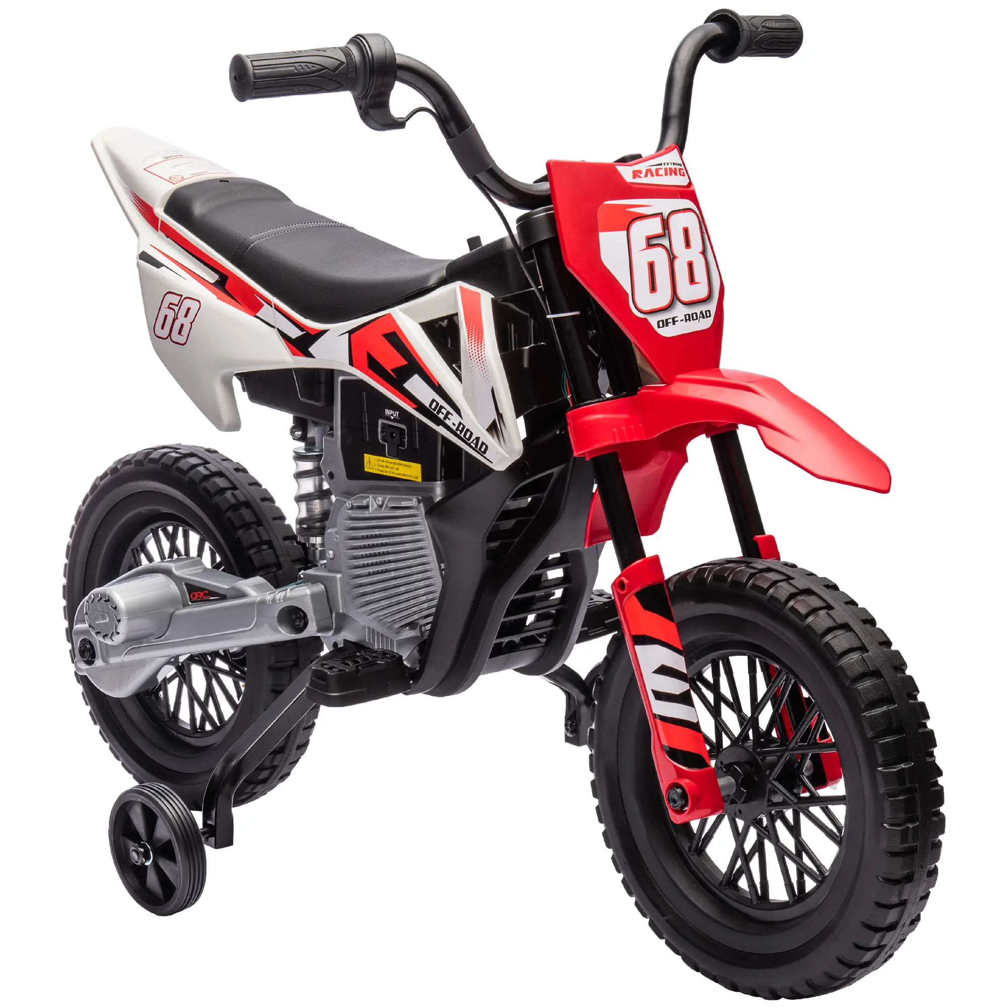 12V Kids Dirt Bike, Electric Motorcycle, Red - Image 11