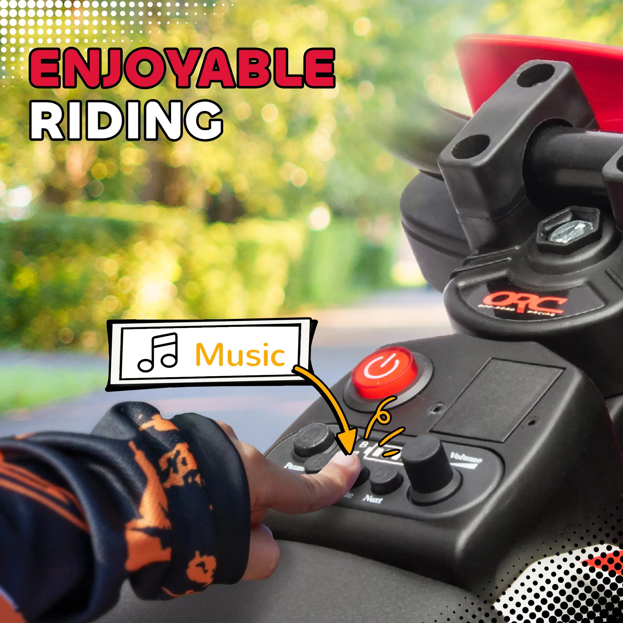 12V Kids Dirt Bike, Electric Motorcycle, Red - Image 7