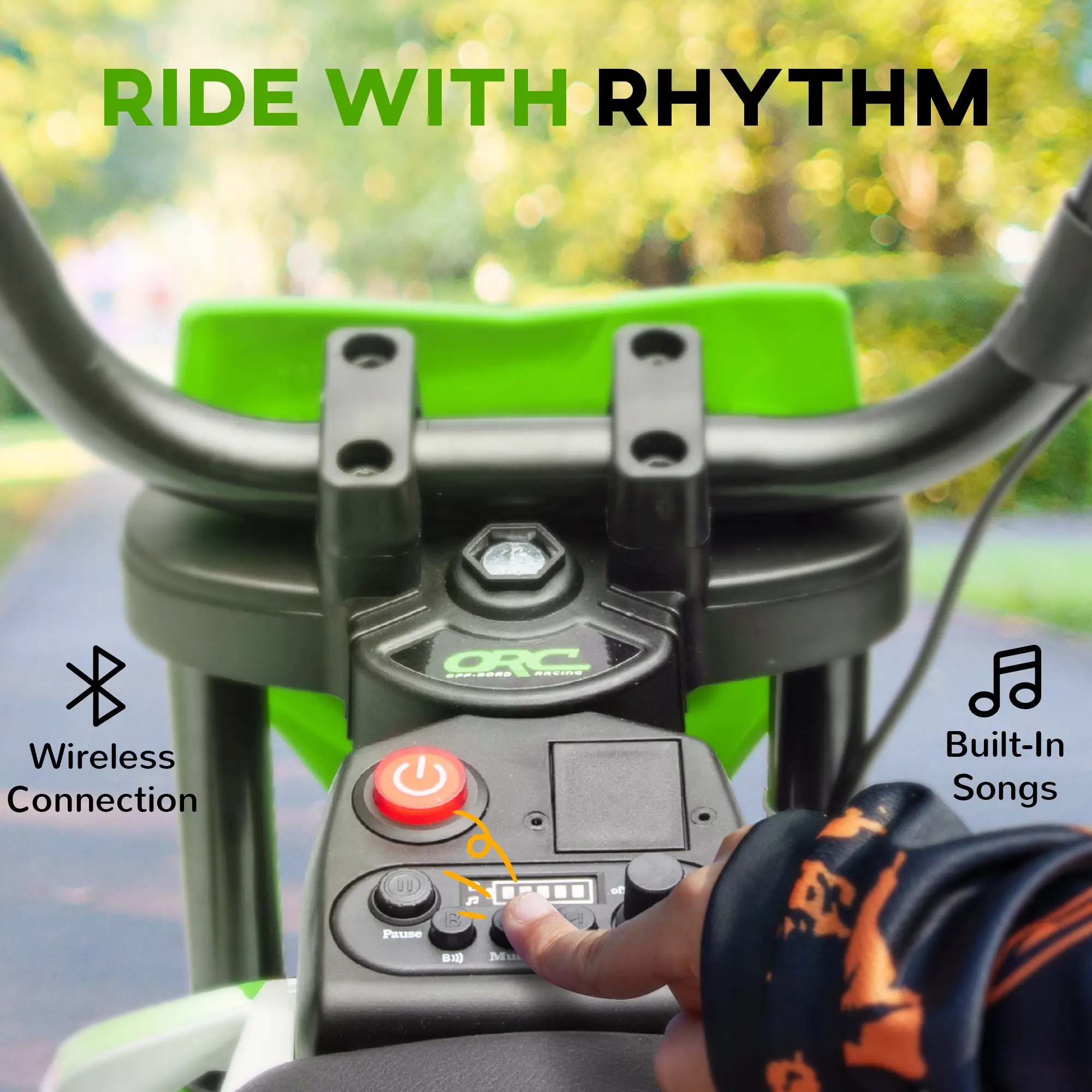 12V Kids Dirt Bike, Electric Motorcycle, Training Wheels, Green - Image 7