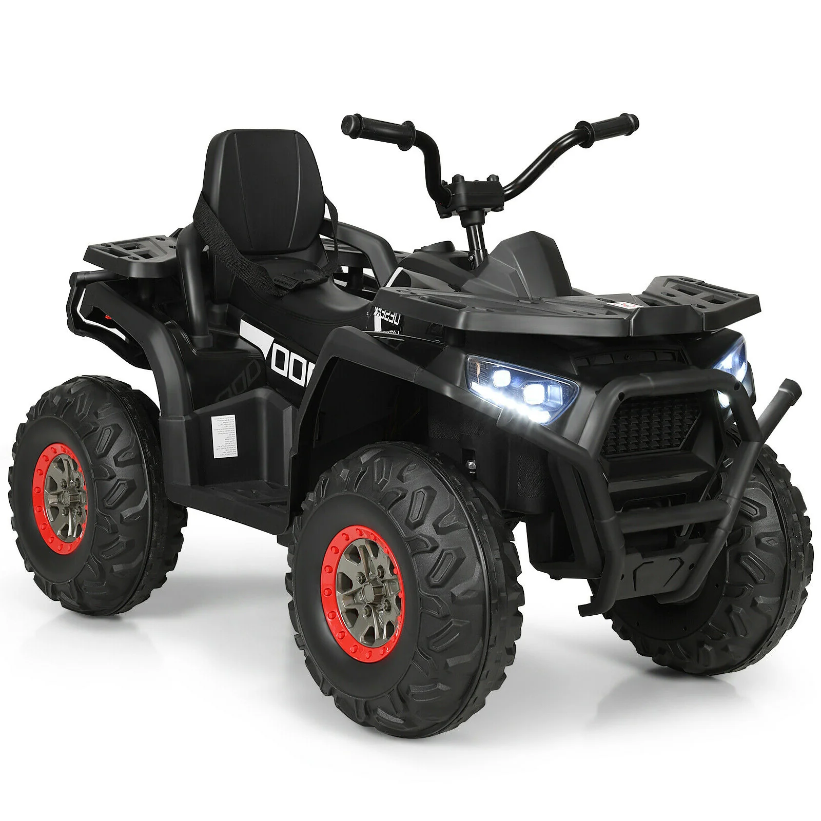 12V Kids Electric 4-Wheeler ATV Quad, Black - Image 4