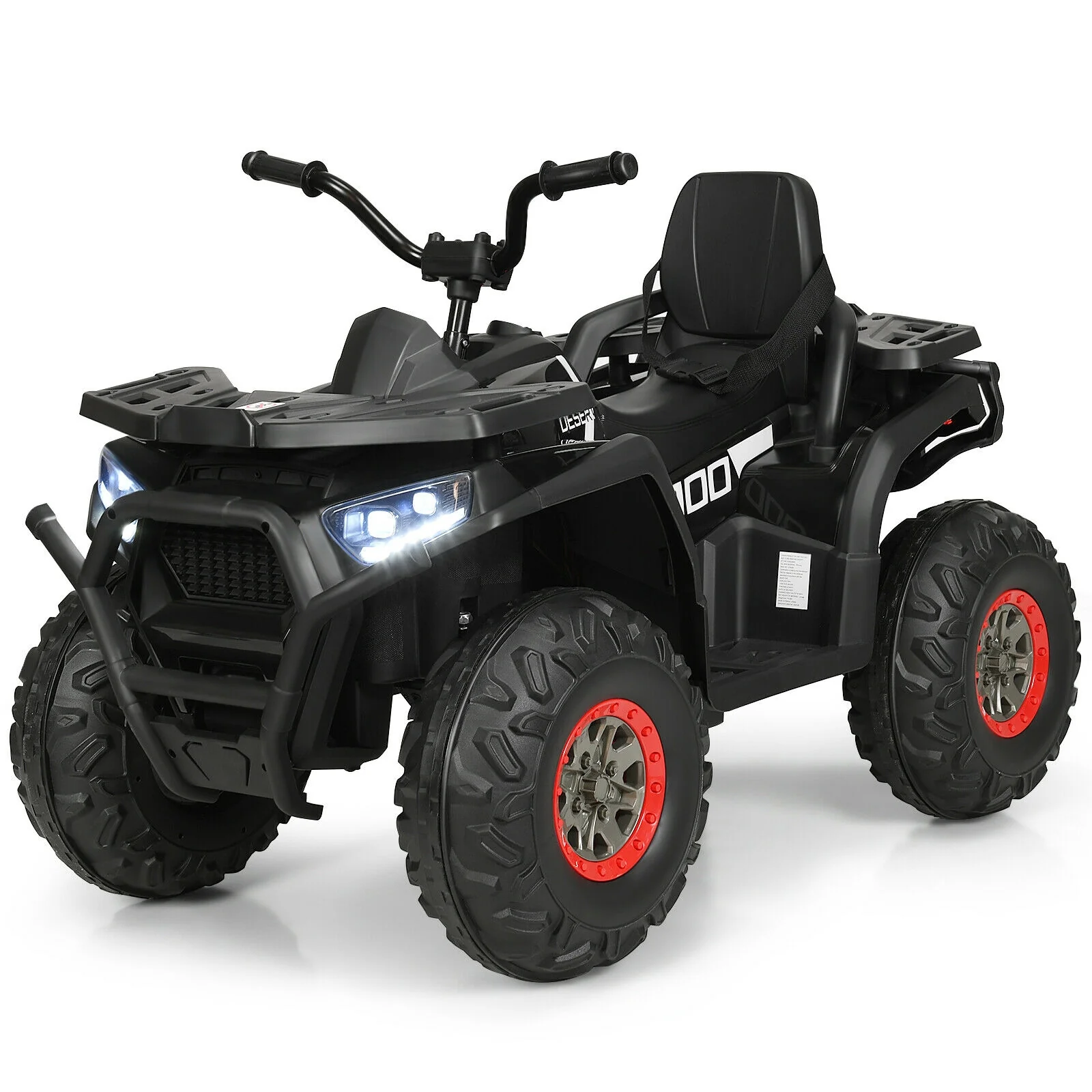 12V Kids Electric 4-Wheeler ATV Quad, Black - Image 5