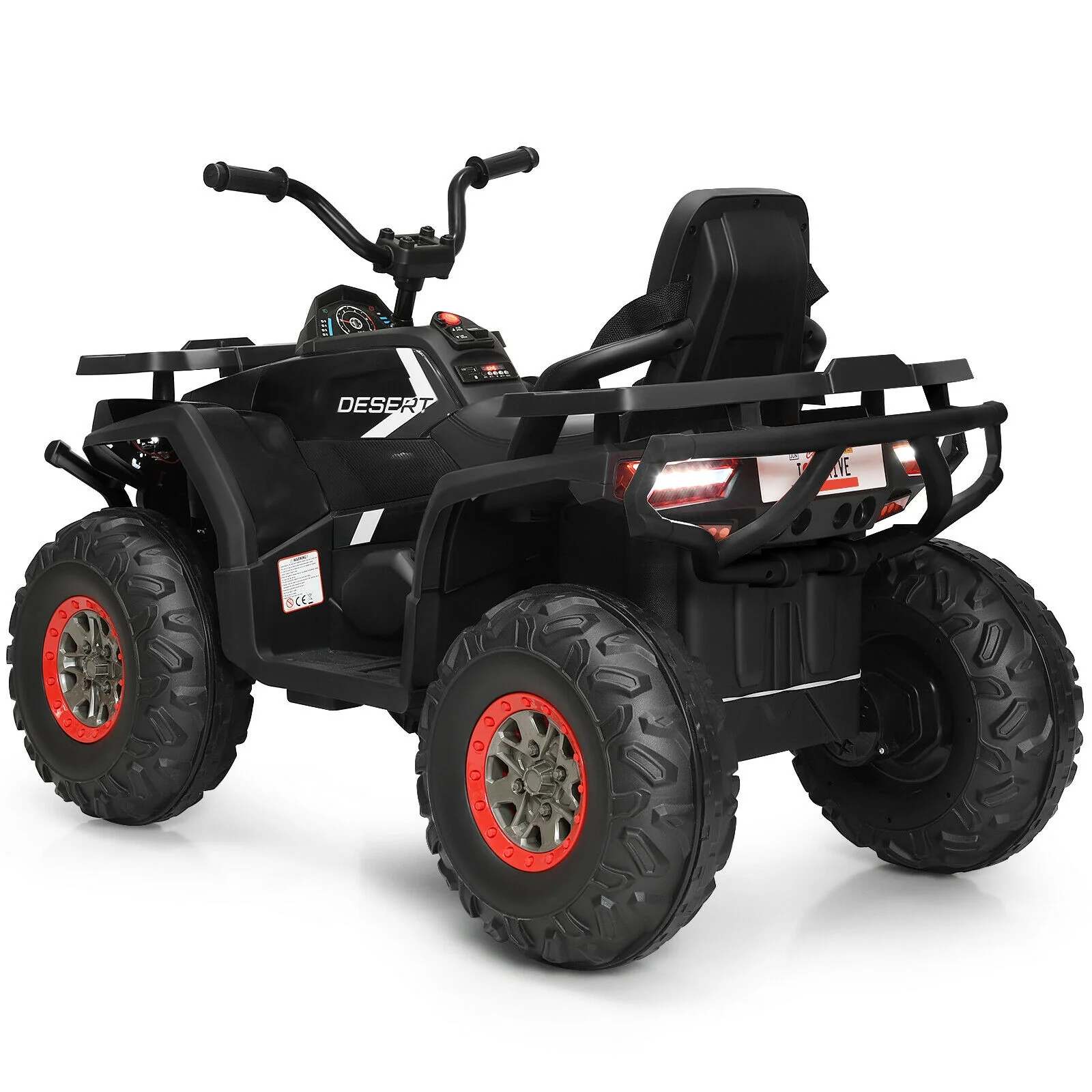 12V Kids Electric 4-Wheeler ATV Quad, Black - Image 8