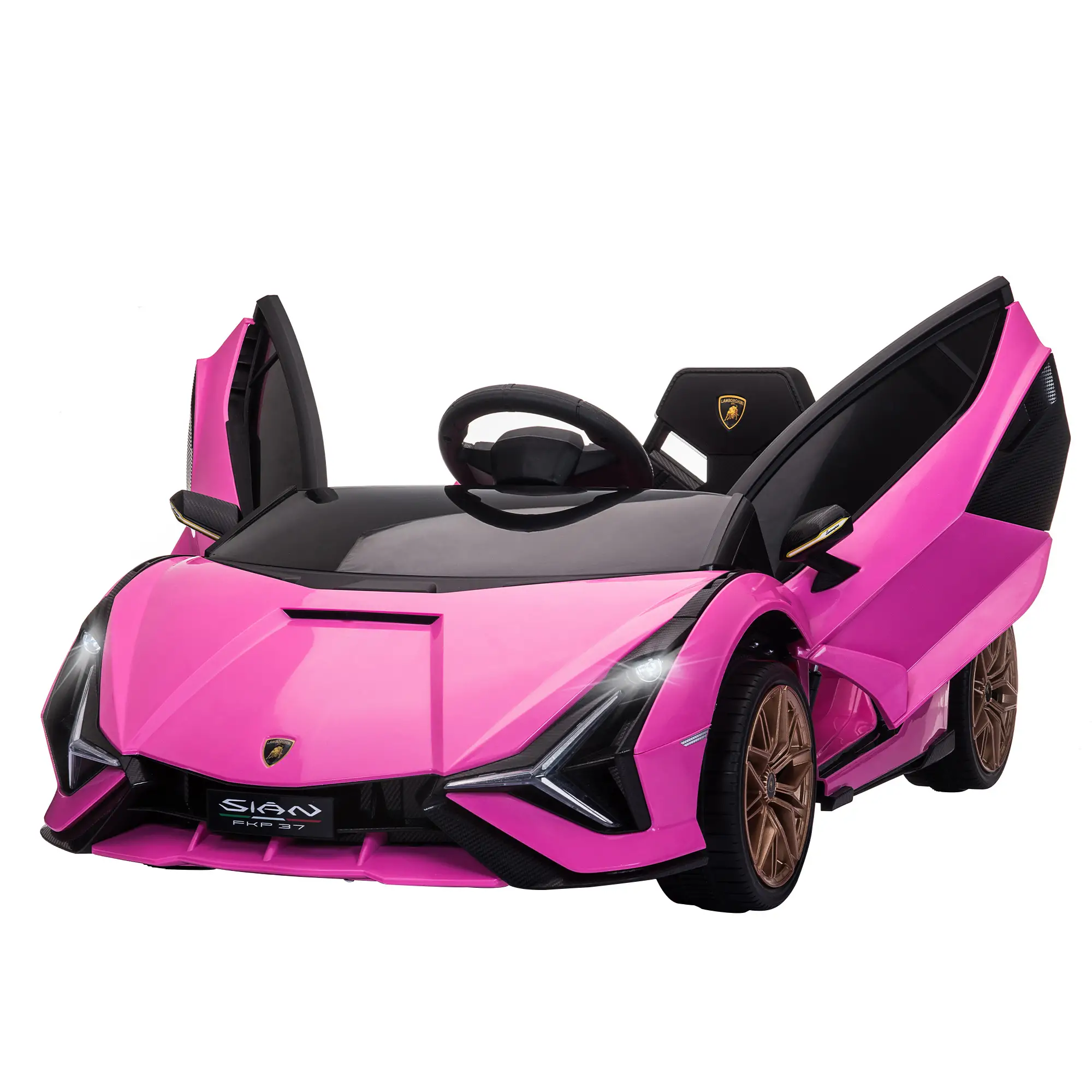 12V Kids Electric Ride On Car, Remote Control, Music Lights, For 3-5 Years, Pink