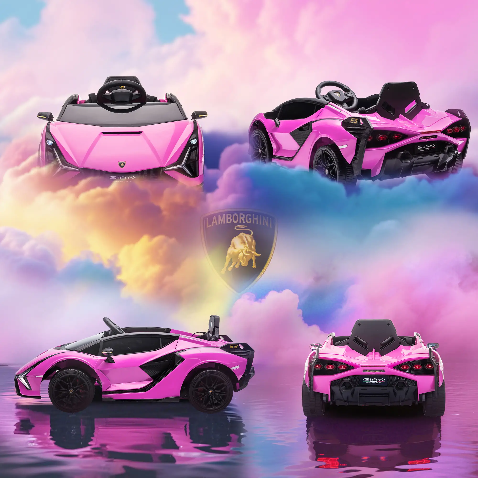 12V Kids Electric Ride On Car, Remote Control, Music Lights, For 3-5 Years, Pink - Image 9