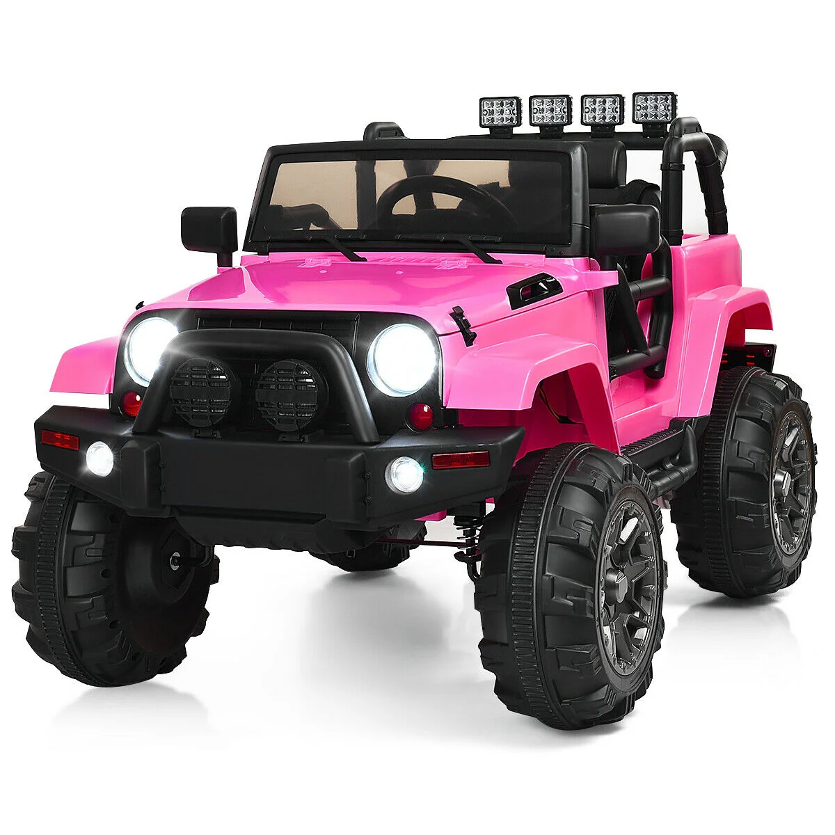 12V Kids Remote Control Riding Truck Car, Pink - Image 5