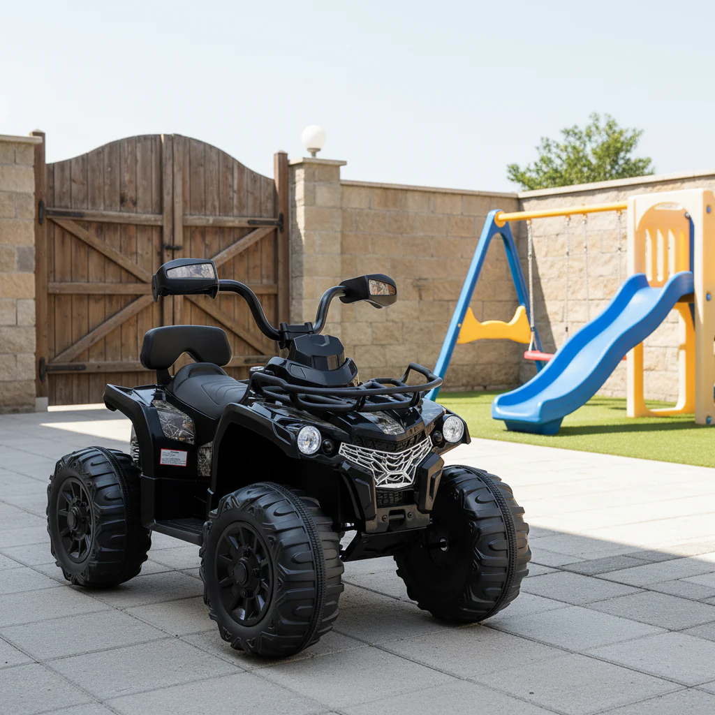 12V Kids Ride On ATV 4 Wheeler, Black - Image 6