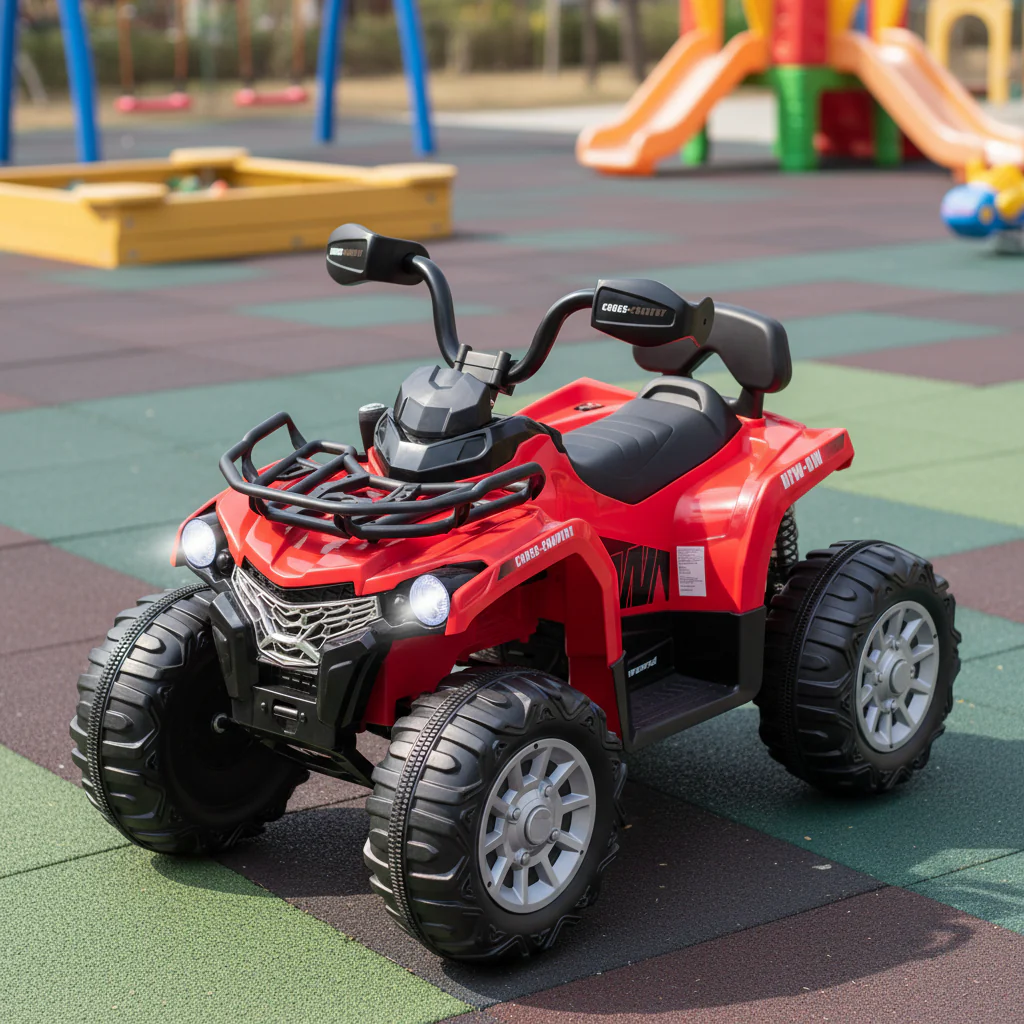 12V Kids Ride On ATV, 4 Wheeler With MP3, Headlights, Red - Image 3