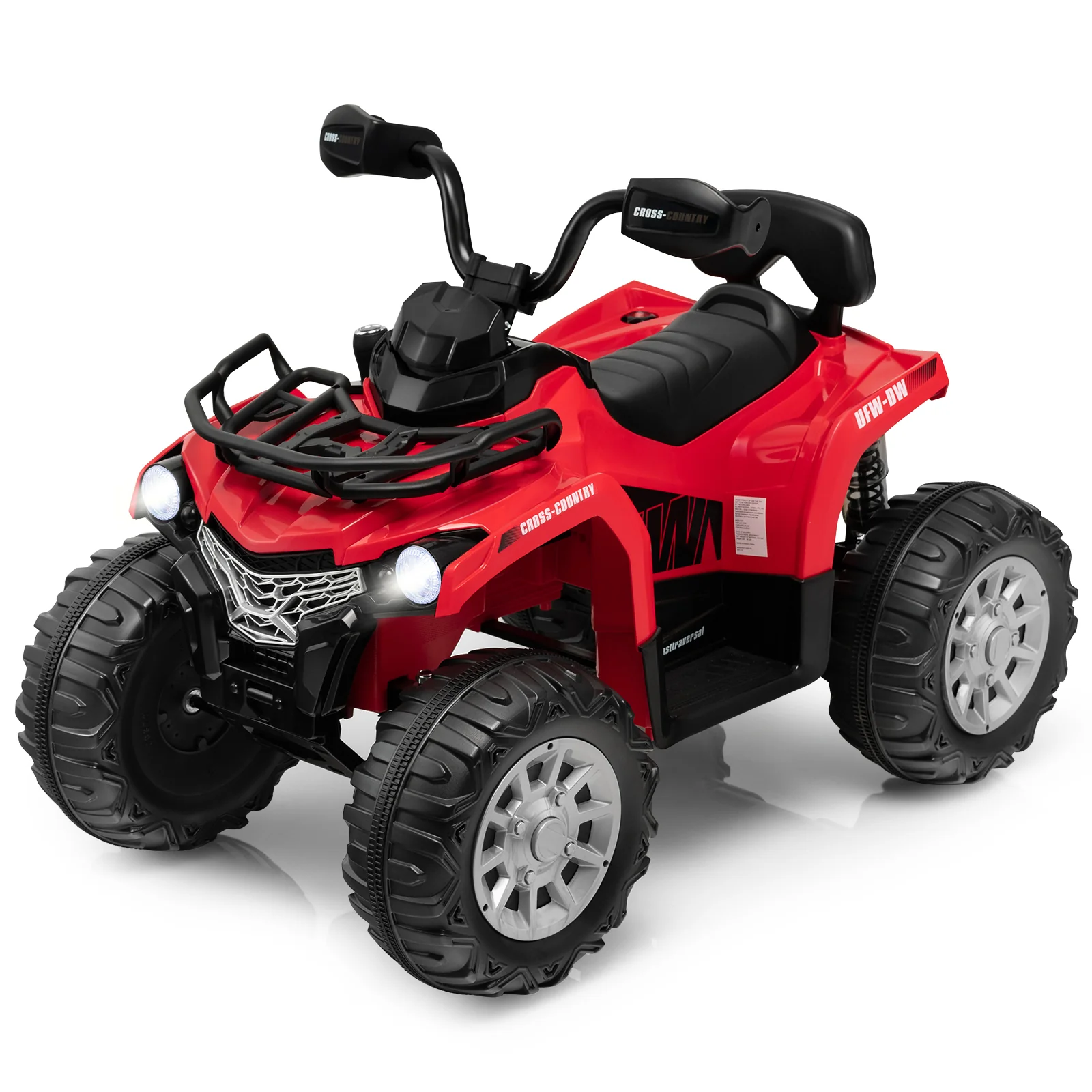 12V Kids Ride On ATV, 4 Wheeler With MP3, Headlights, Red - Image 4