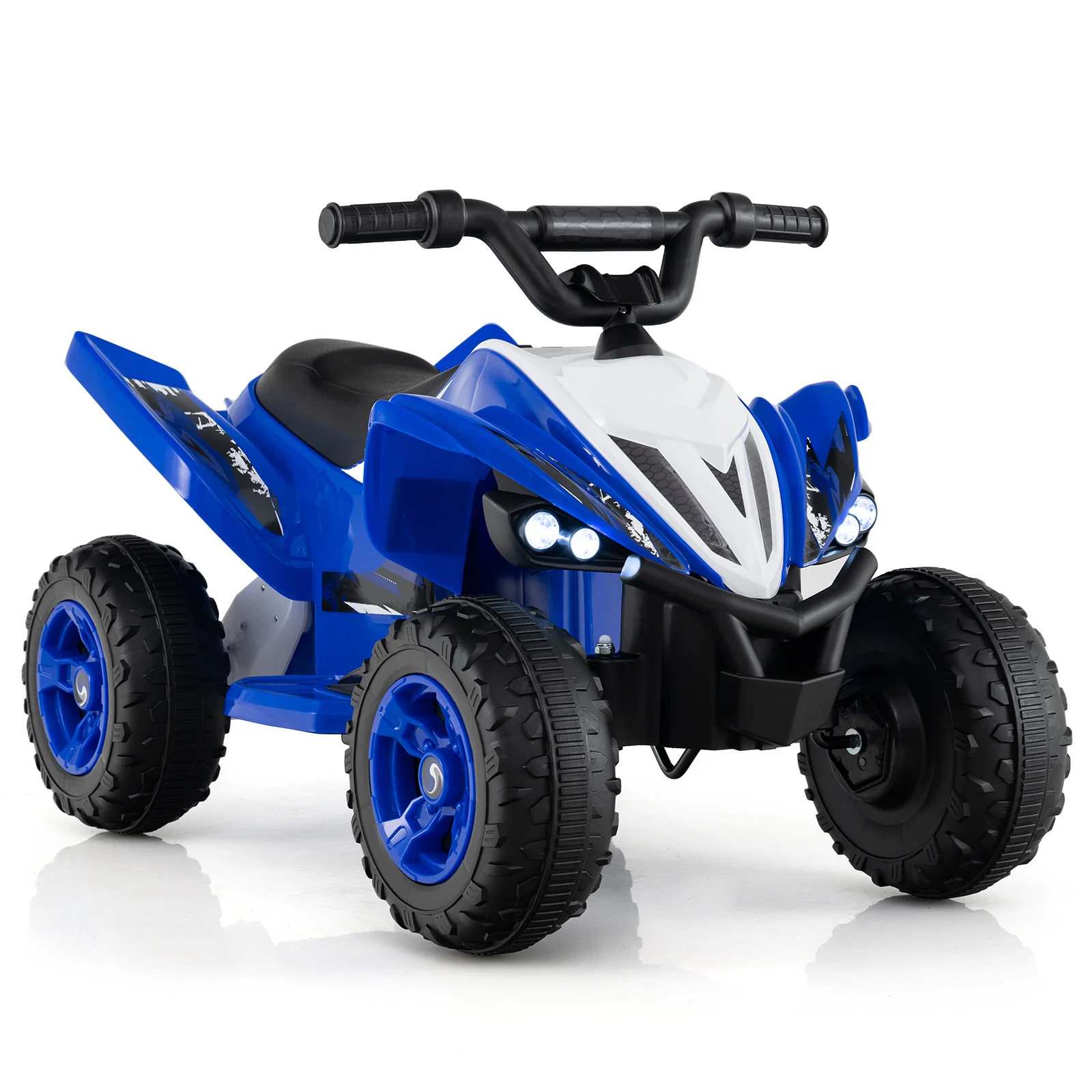 12V Kids Ride On ATV Quad, LED Lights, 7 Mph, Navy