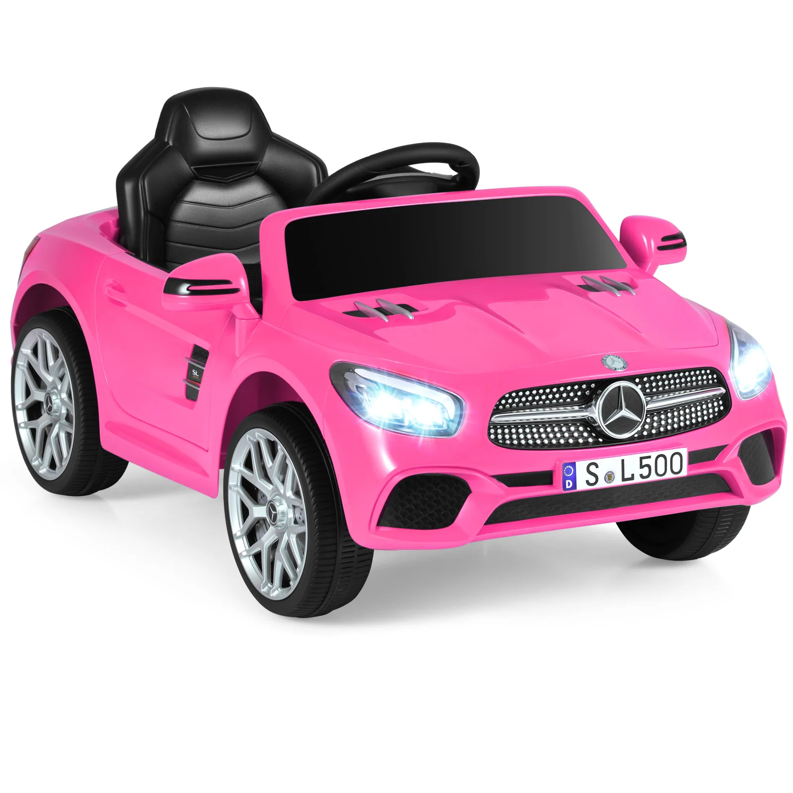 12V Kids Ride on Car Licensed Mercedes-Benz with Remote and Music, Pink