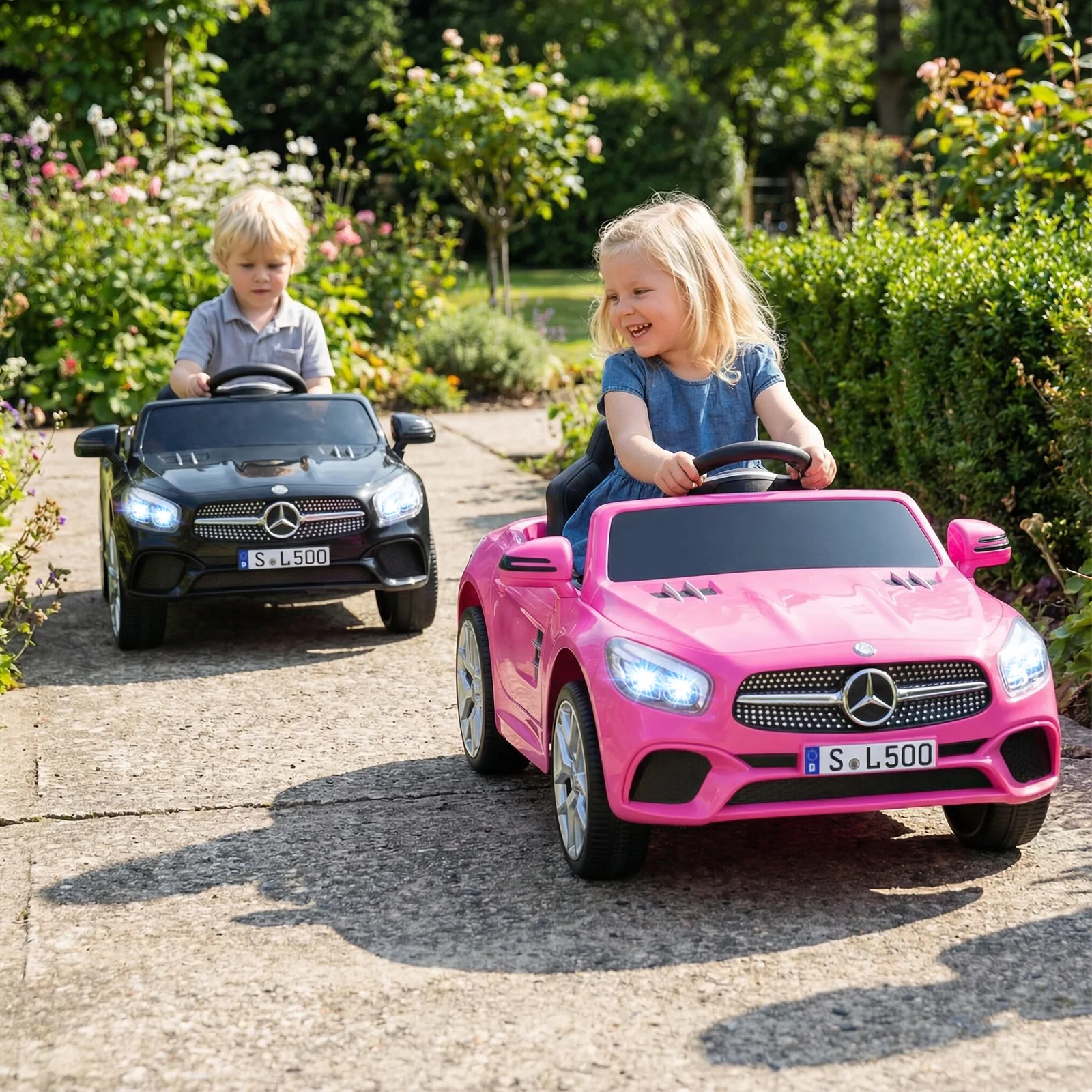 12V Kids Ride on Car Licensed Mercedes-Benz with Remote and Music, Pink - Image 3