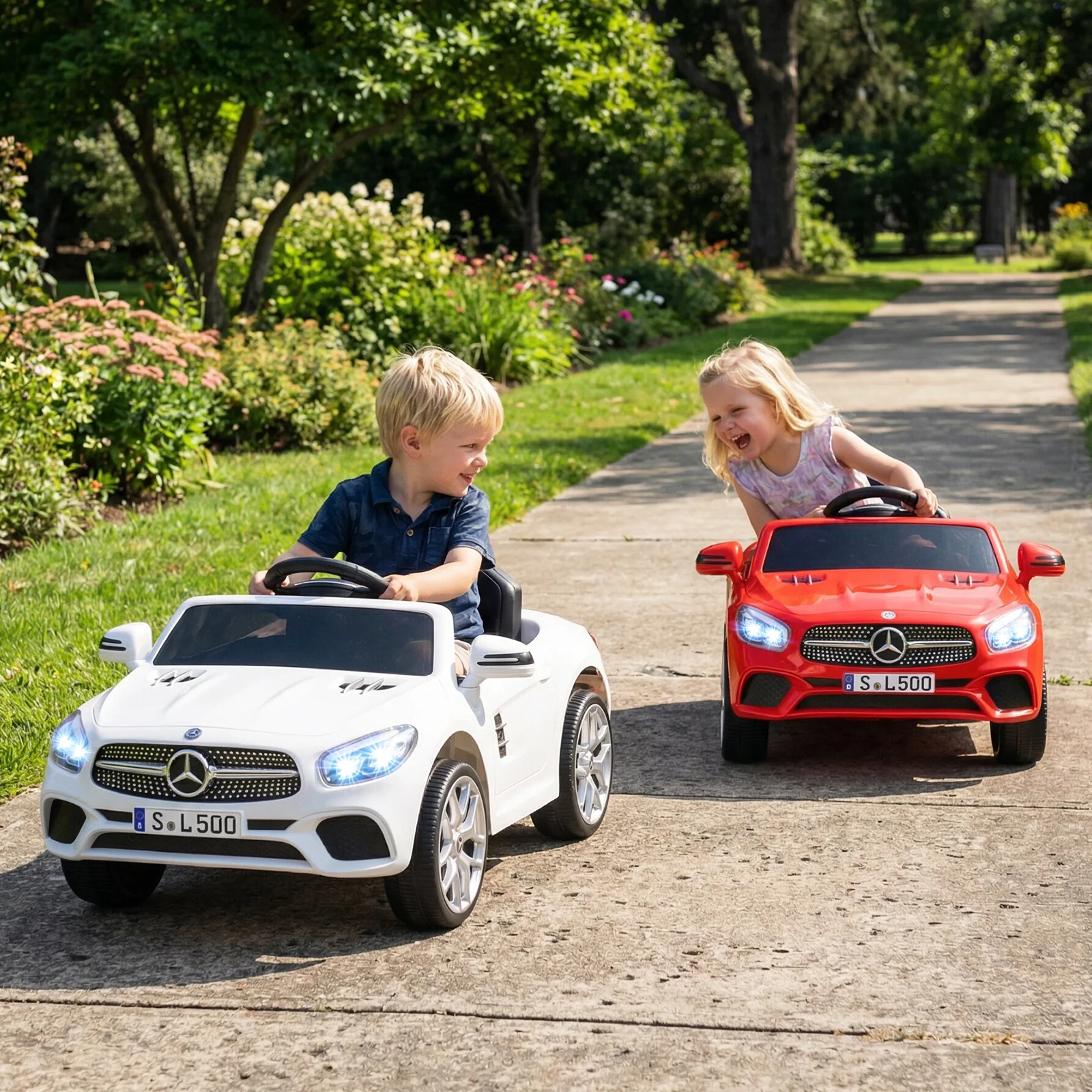 12V Kids Ride on Car Licensed Mercedes-Benz with Remote and Music, White - Image 3